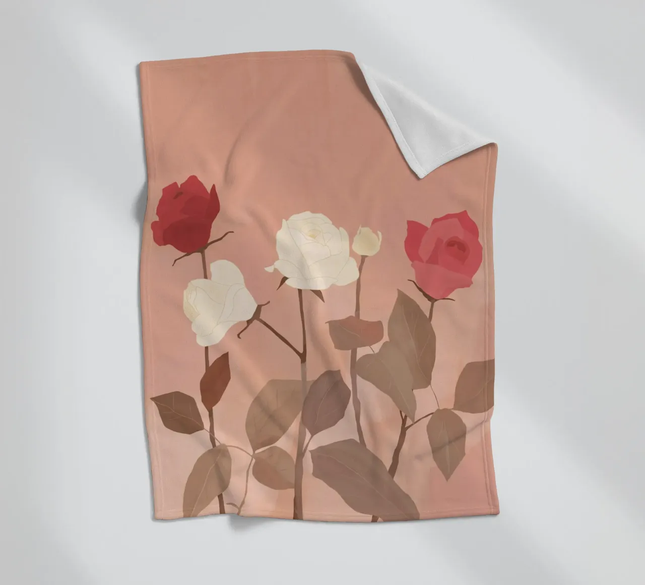Rose bianche e rosse coperta in pile da ThingDesign