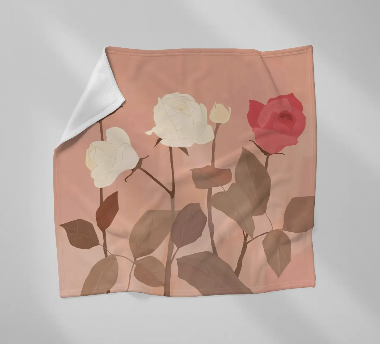 Rose bianche e rosse coperta in pile da ThingDesign