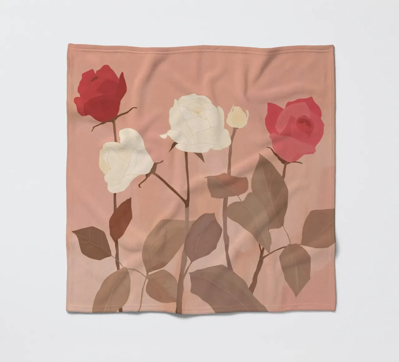 Rose bianche e rosse coperta in pile da ThingDesign