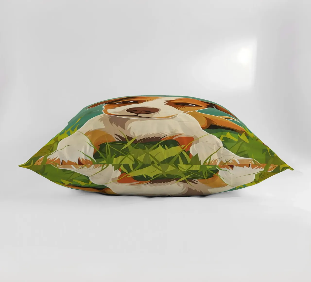 Cucciolo giocoso nell'erba cuscino da DesignDoodle