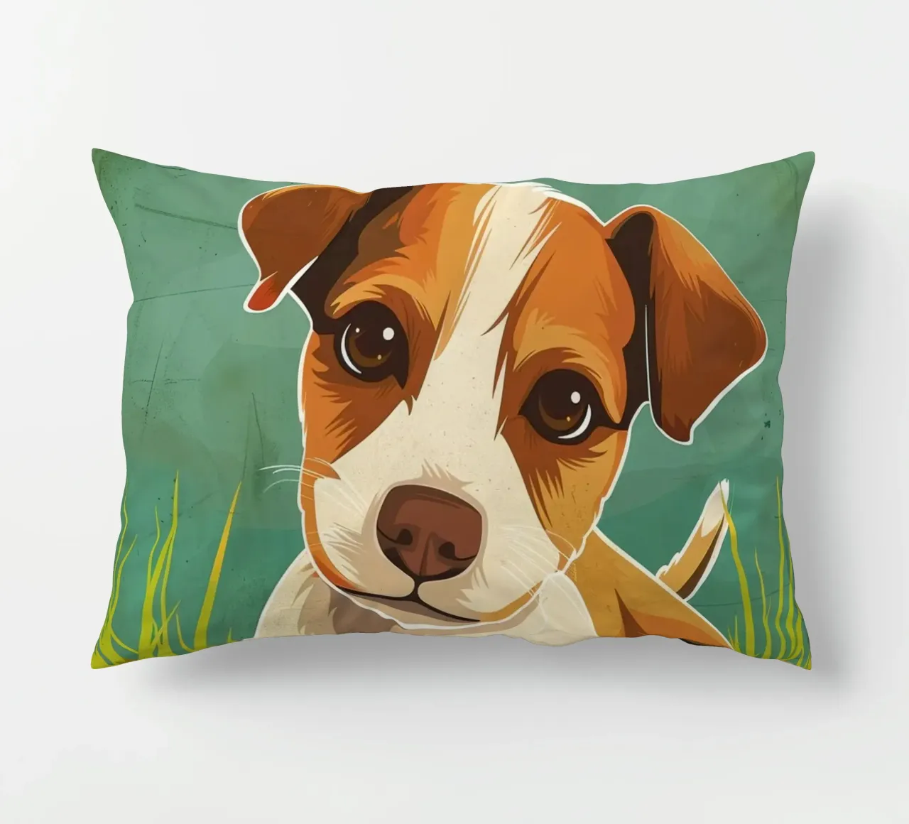 Cucciolo giocoso nell'erba cuscino da DesignDoodle