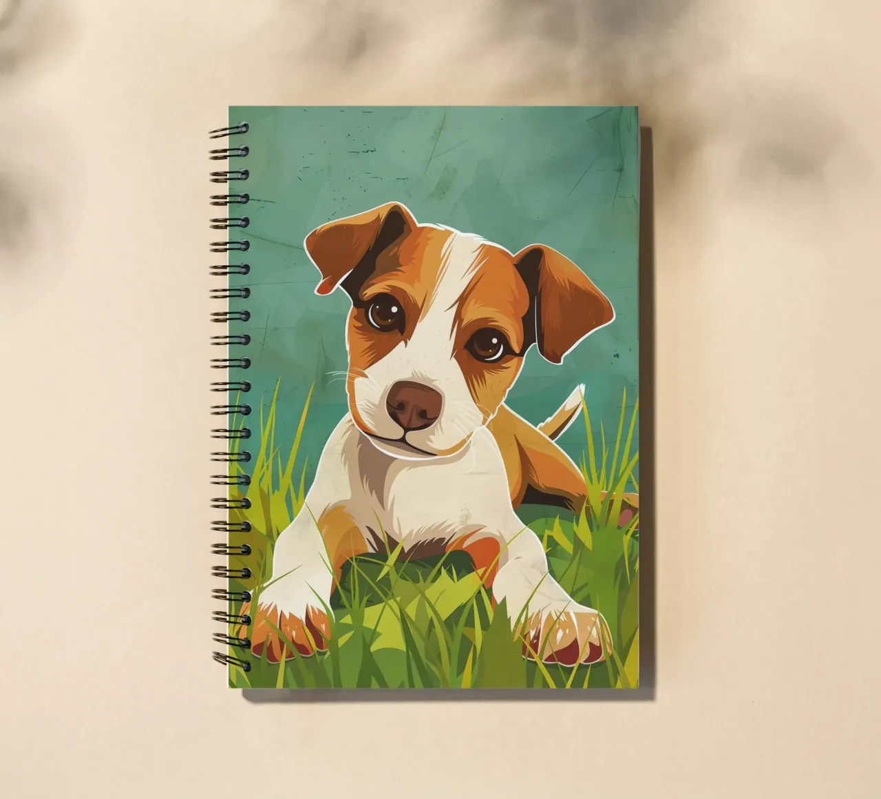 Playful Puppy in the Grass spiral notebook by DesignDoodle
