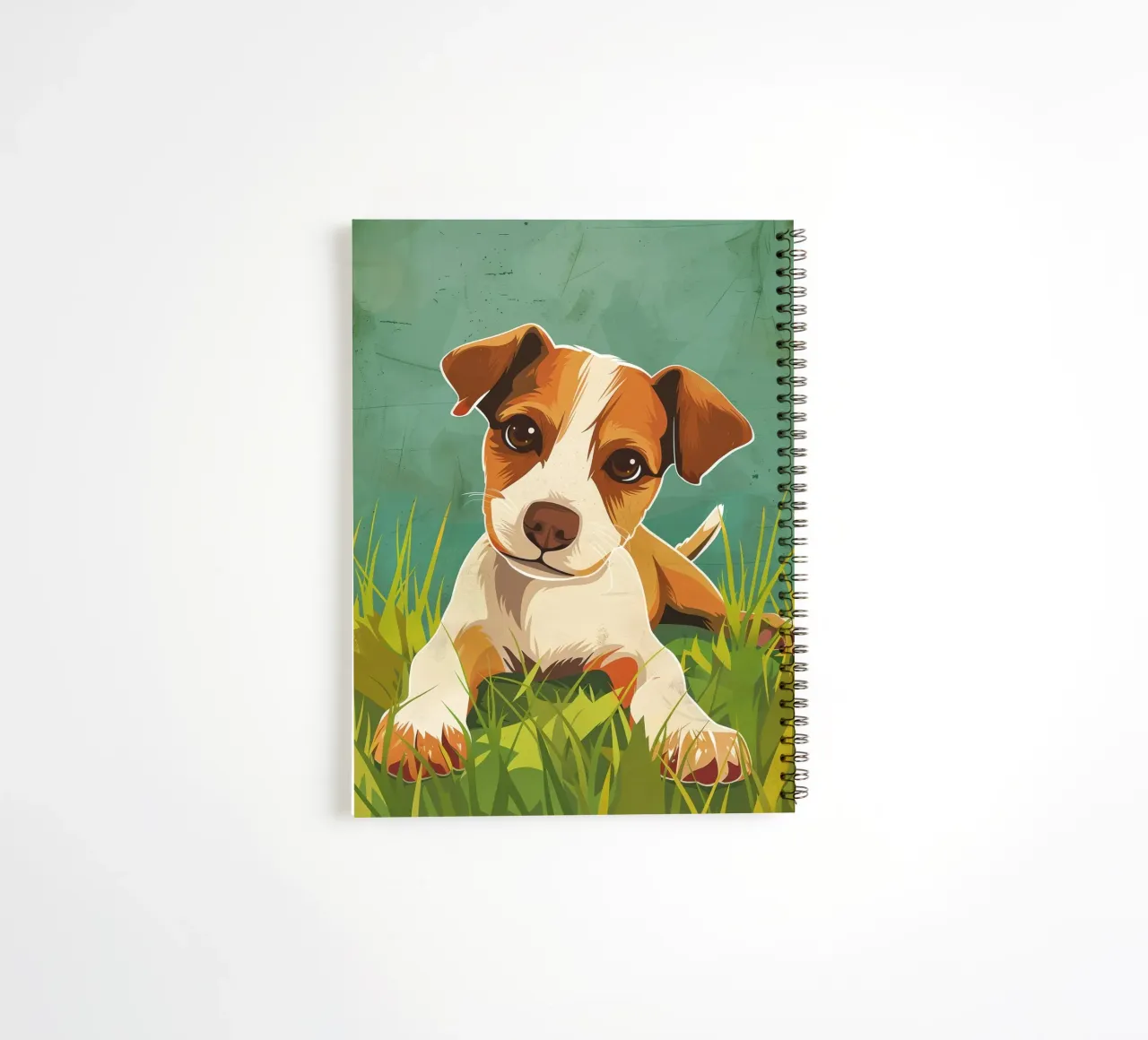 Playful Puppy in the Grass spiral notebook by DesignDoodle