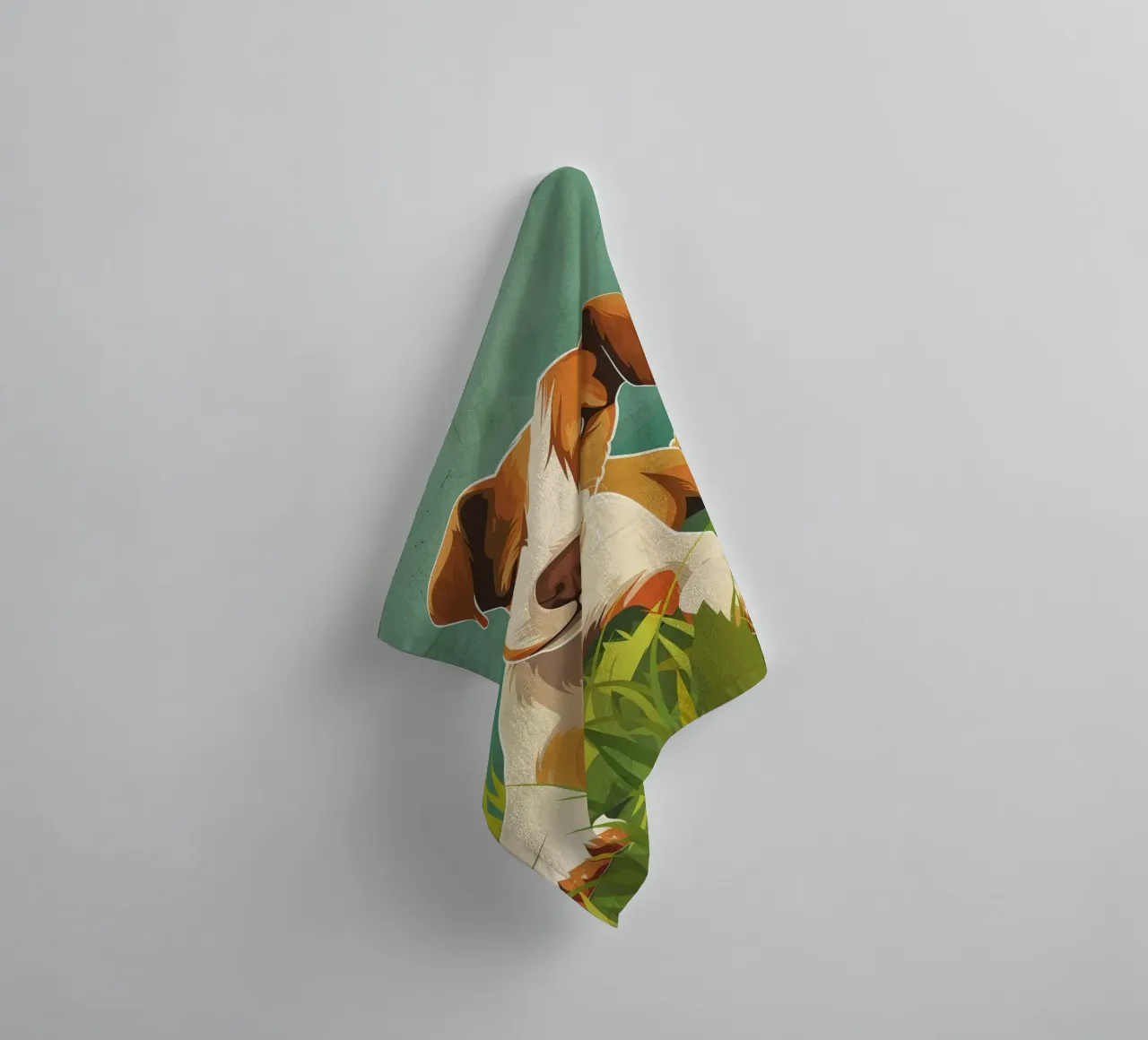 Cucciolo giocoso nell'erba asciugamano da bagno da DesignDoodle