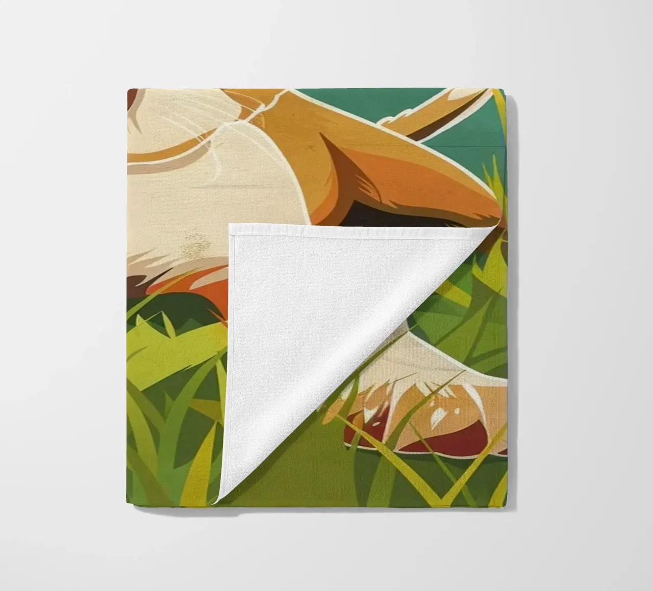Cucciolo giocoso nell'erba telo mare da DesignDoodle