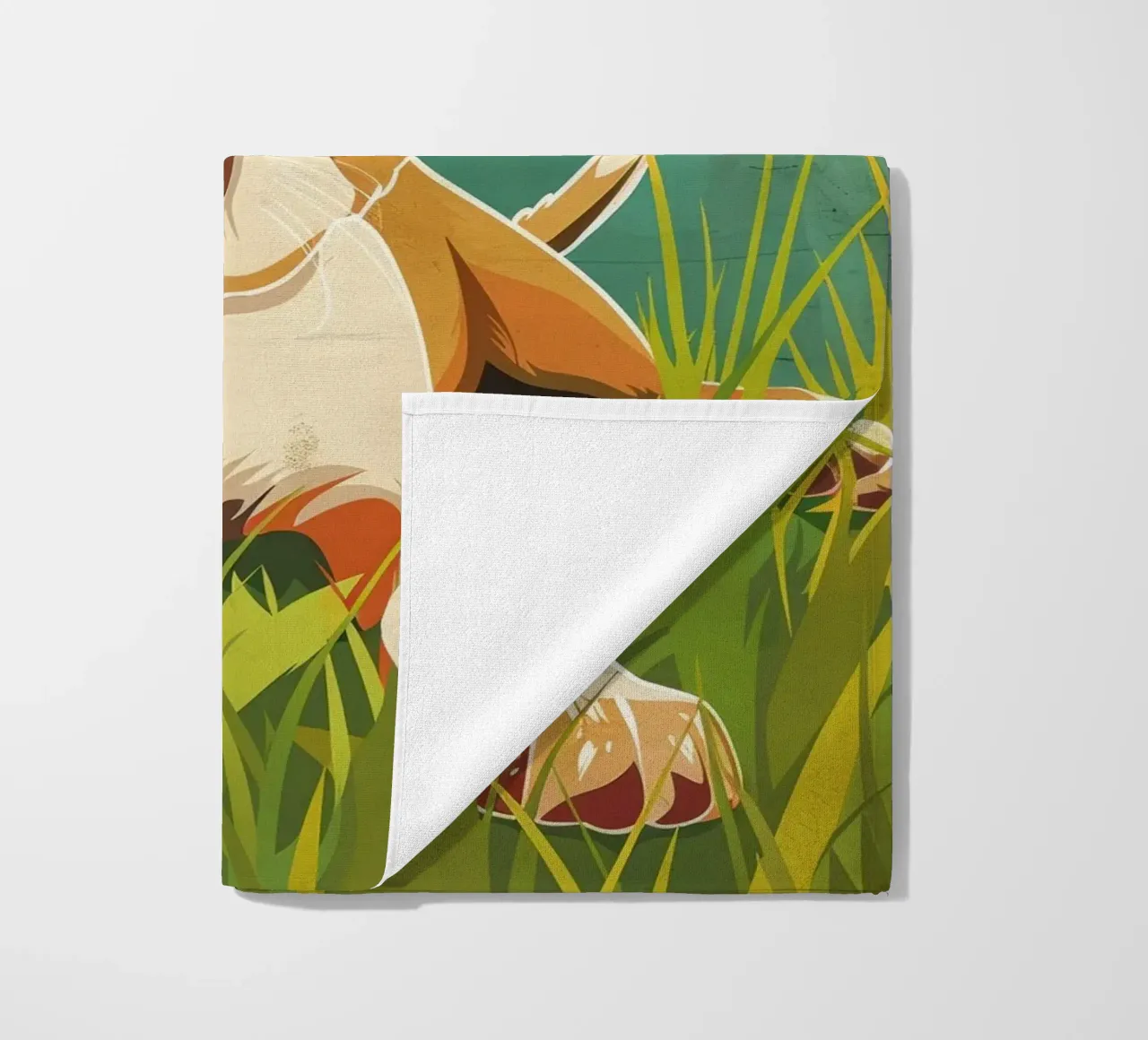 Cucciolo giocoso nell'erba telo mare da DesignDoodle