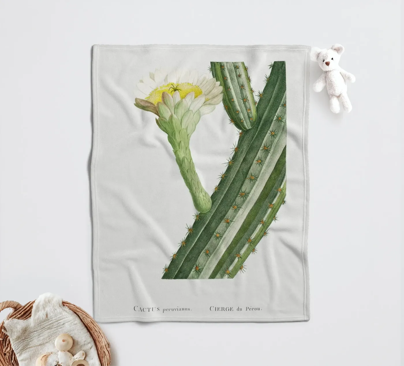 Cactus Peruvianus fleecedeken van vintageshop