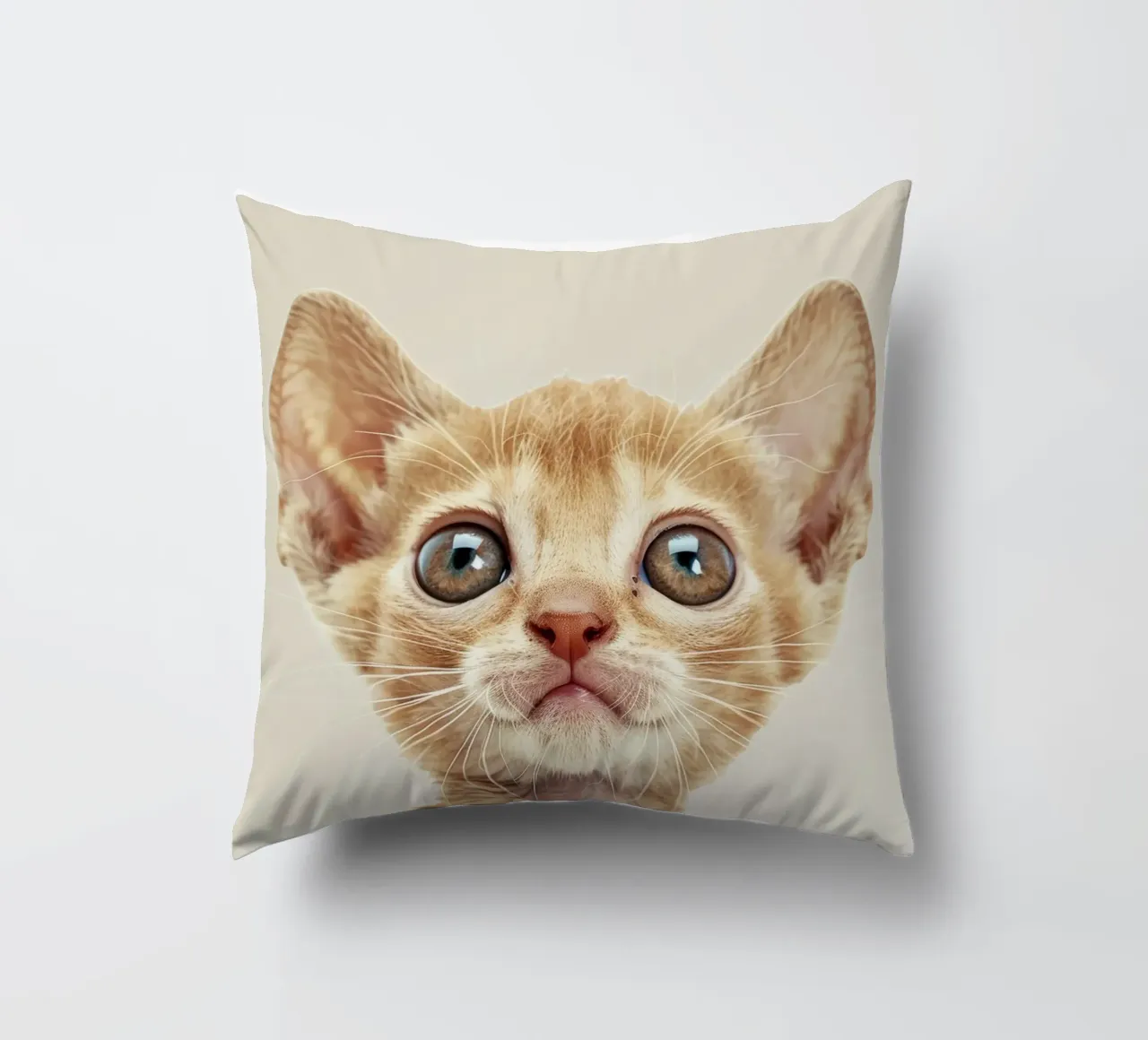 Gatto curioso Ginger Devon Rex cuscino da DesignDoodle