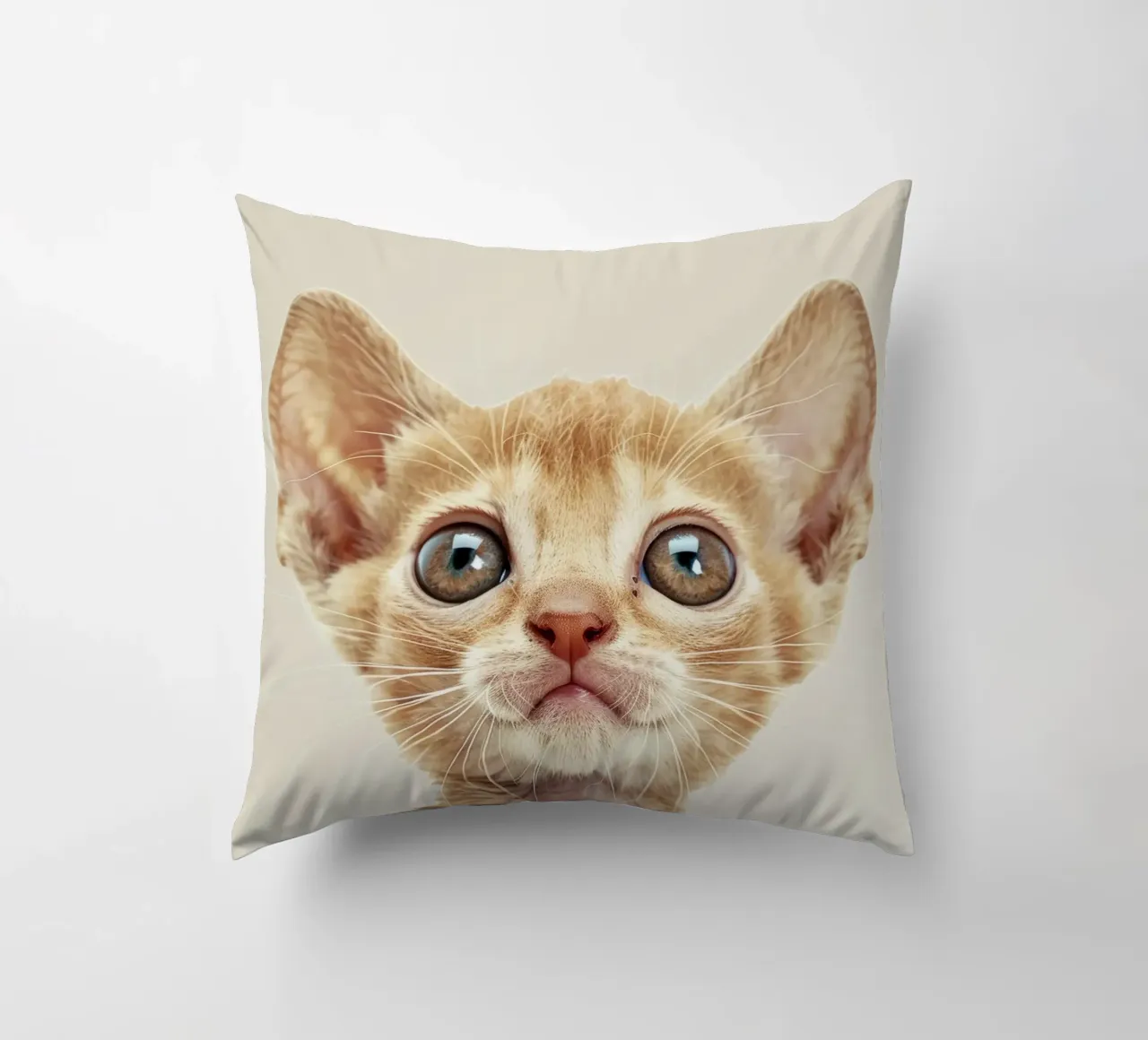 Gatto curioso Ginger Devon Rex cuscino da DesignDoodle