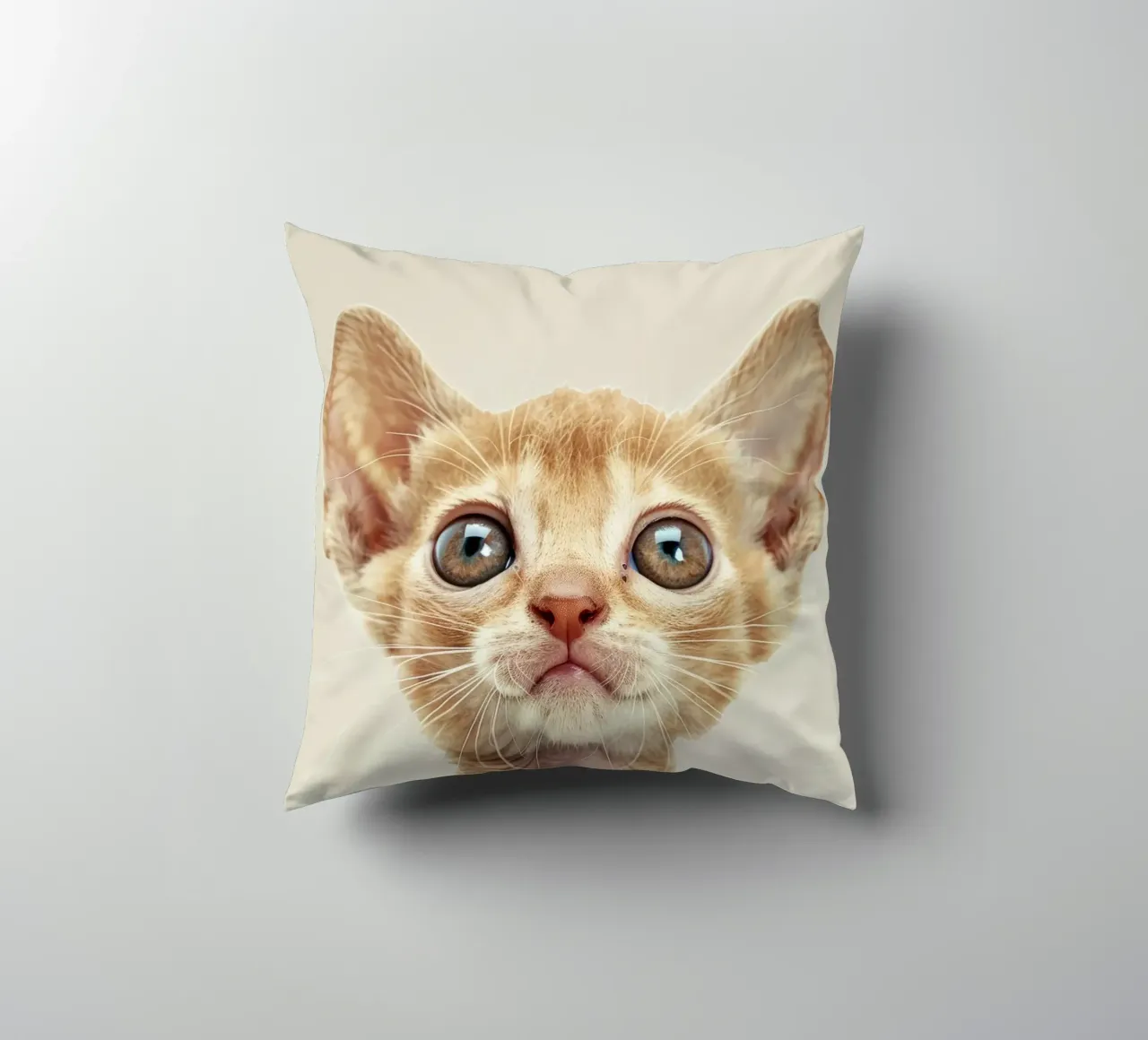 Gatto curioso Ginger Devon Rex cuscino da DesignDoodle