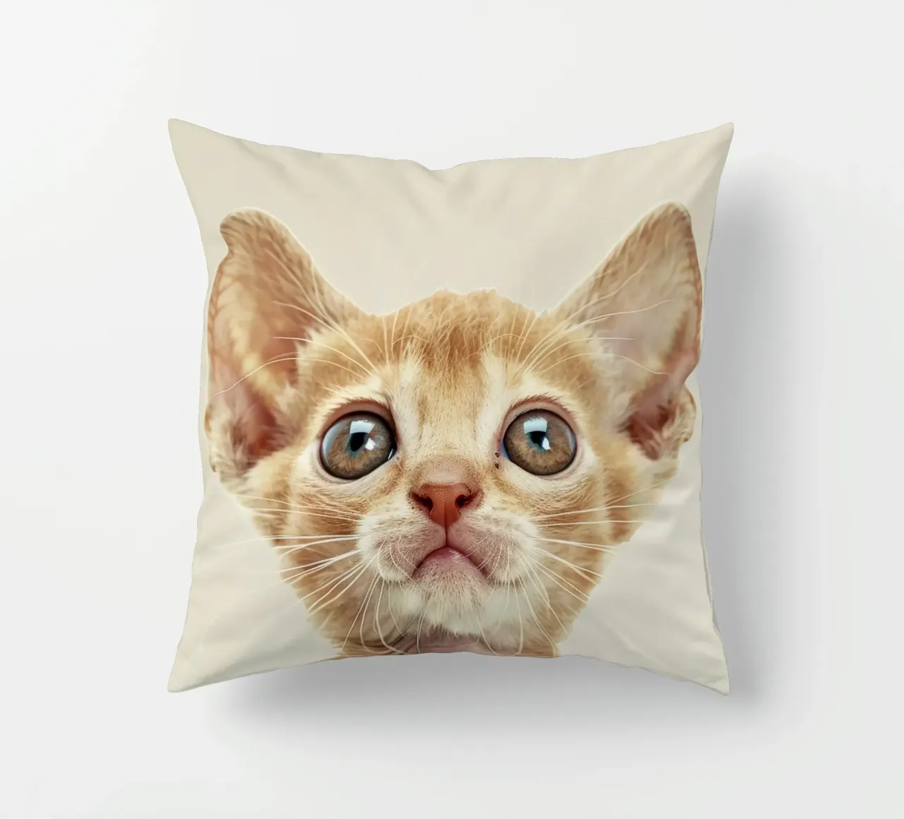 Gatto curioso Ginger Devon Rex cuscino da DesignDoodle