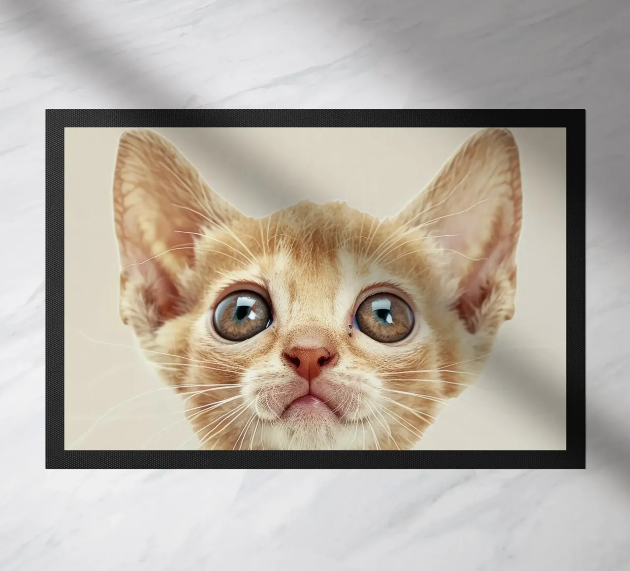 Gatto curioso Ginger Devon Rex zerbino da DesignDoodle