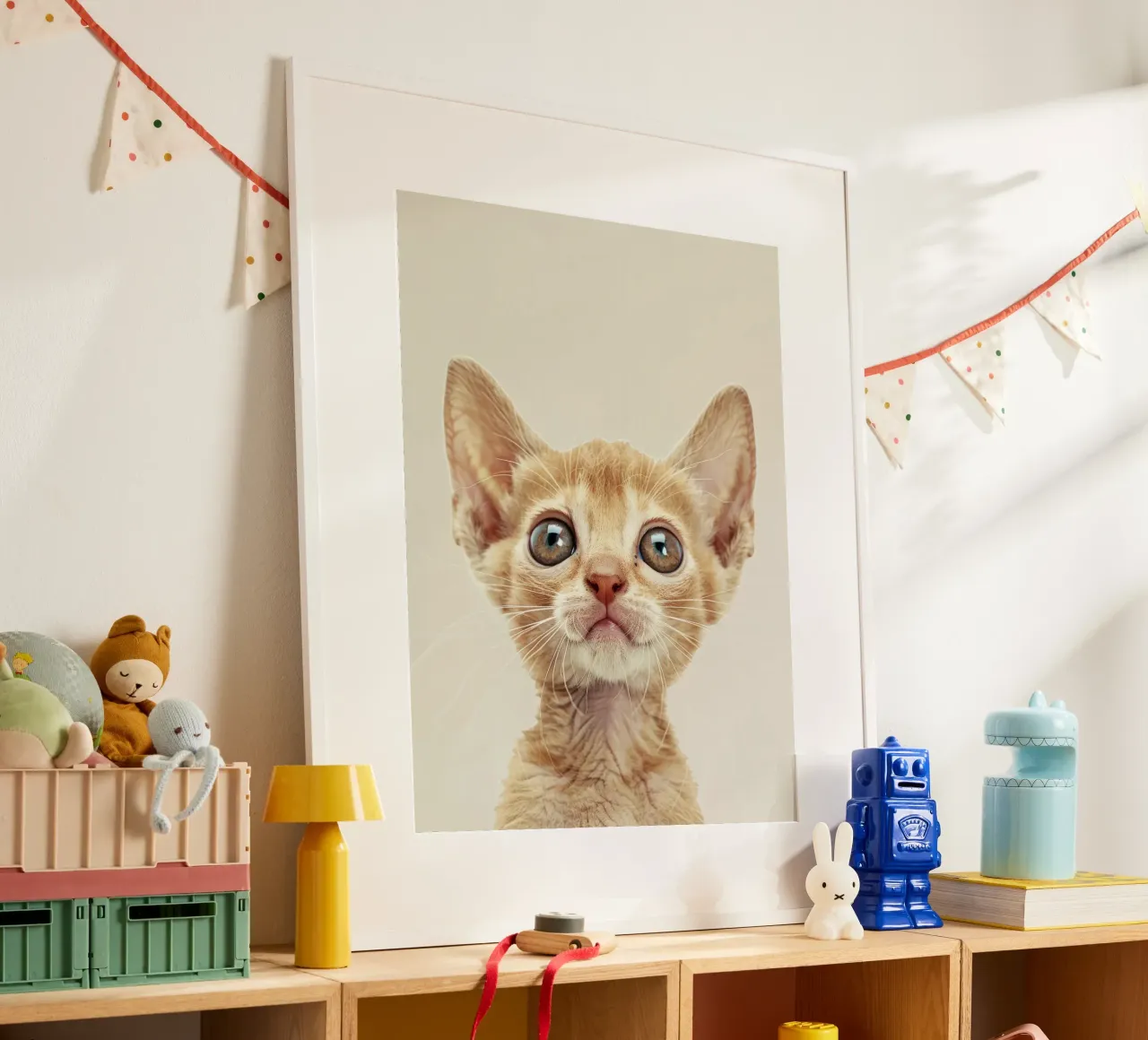 Neugieriges Ginger Devon Rex Kätzchen Hahnemühle von DesignDoodle