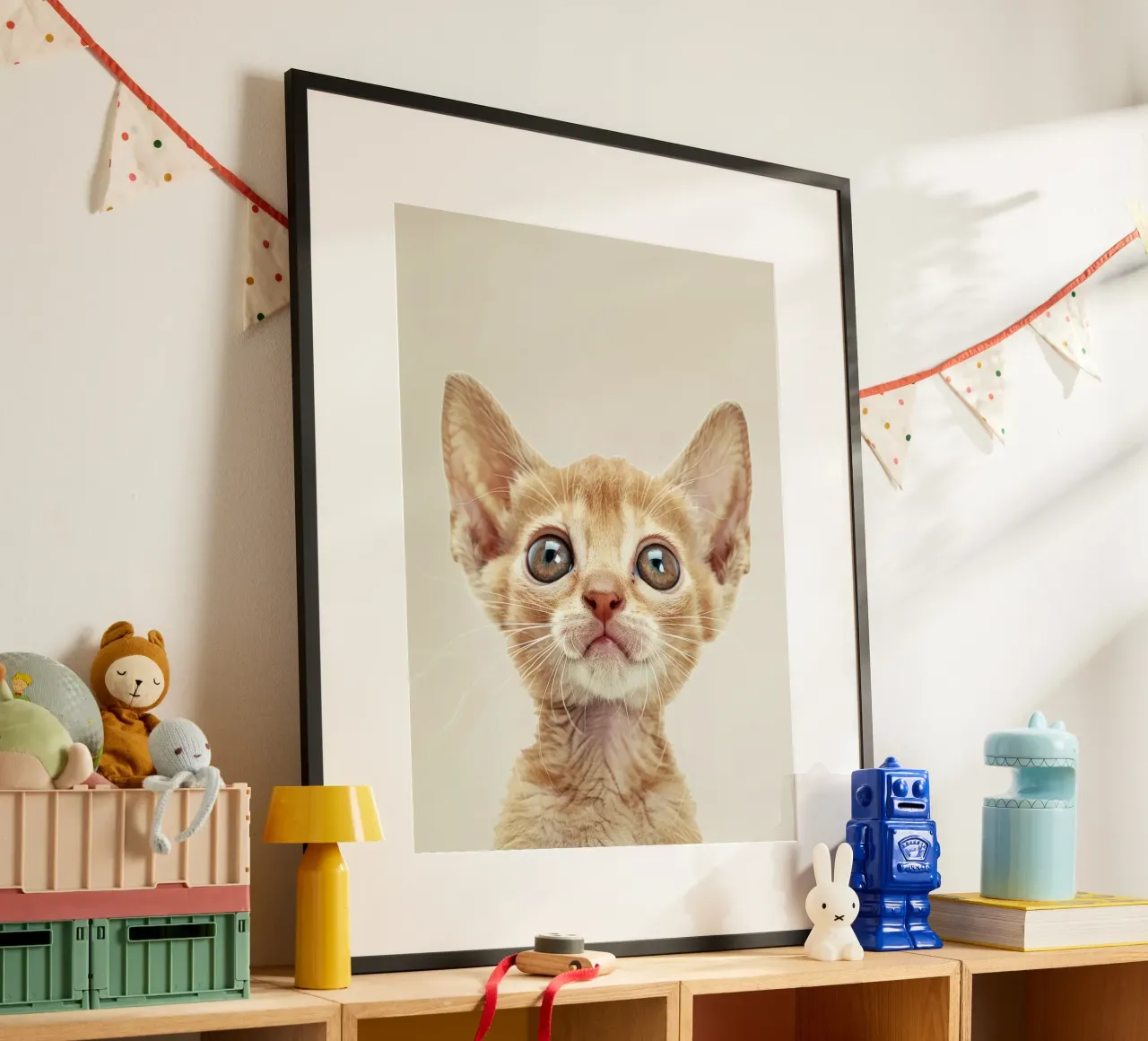 Neugieriges Ginger Devon Rex Kätzchen Hahnemühle von DesignDoodle