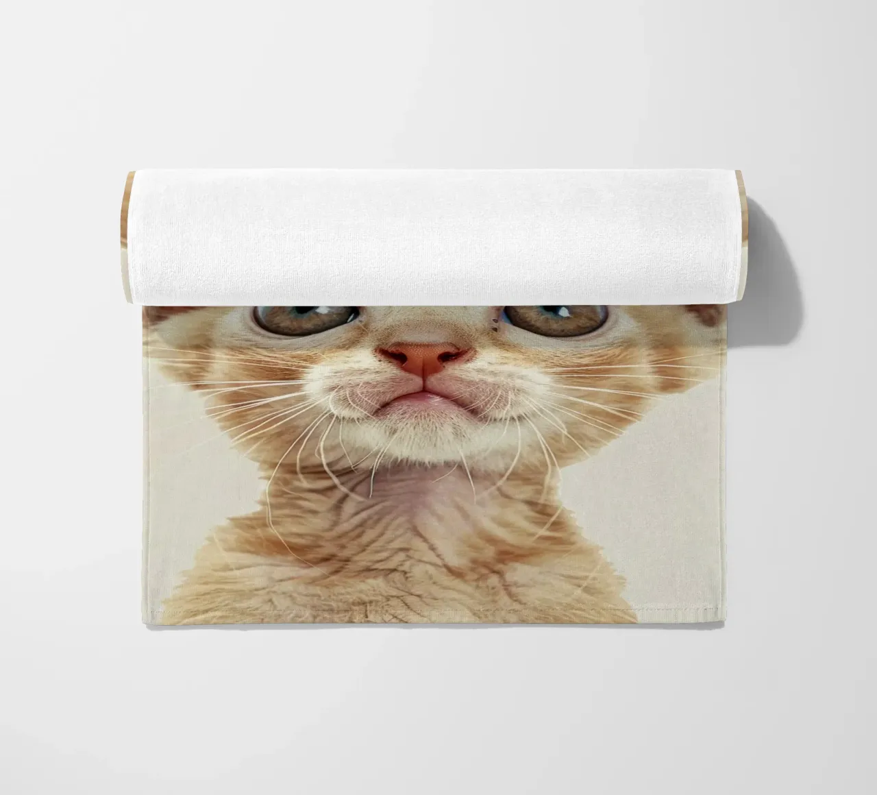 Gatto curioso Ginger Devon Rex telo mare da DesignDoodle
