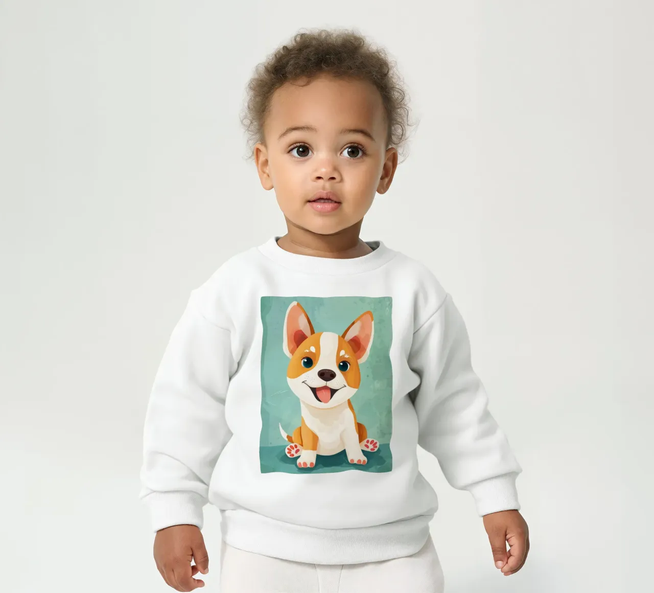 Ritratto di cucciolo Corgi felice felpa neonato da DesignDoodle