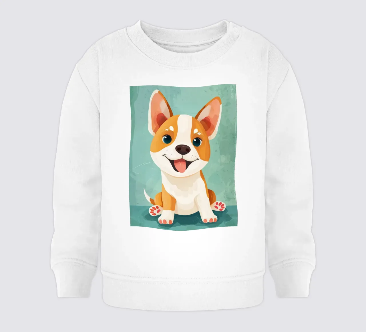 Ritratto di cucciolo Corgi felice felpa neonato da DesignDoodle