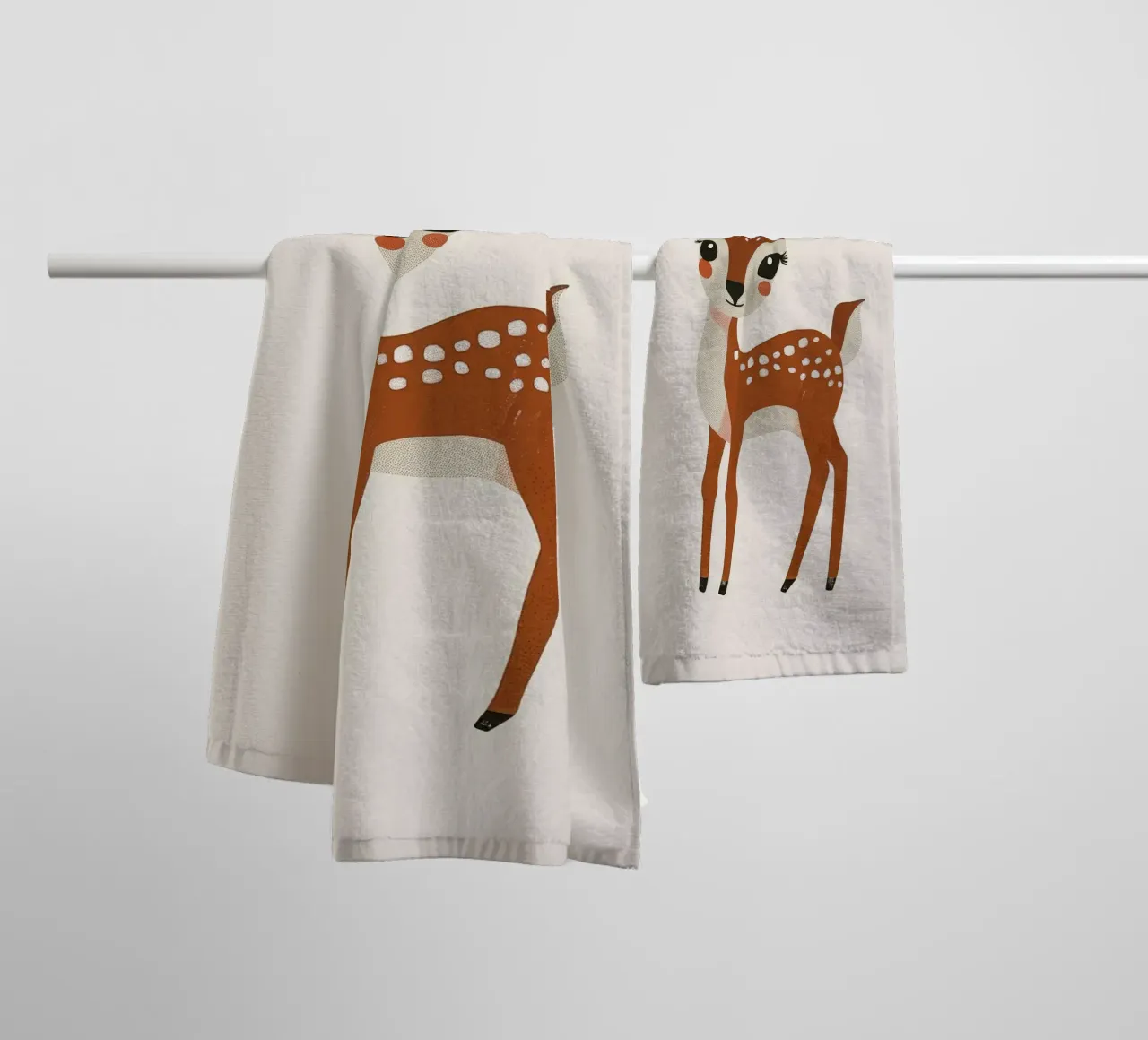Stylized Spotted Fawn Illustration towel by DesignDoodle