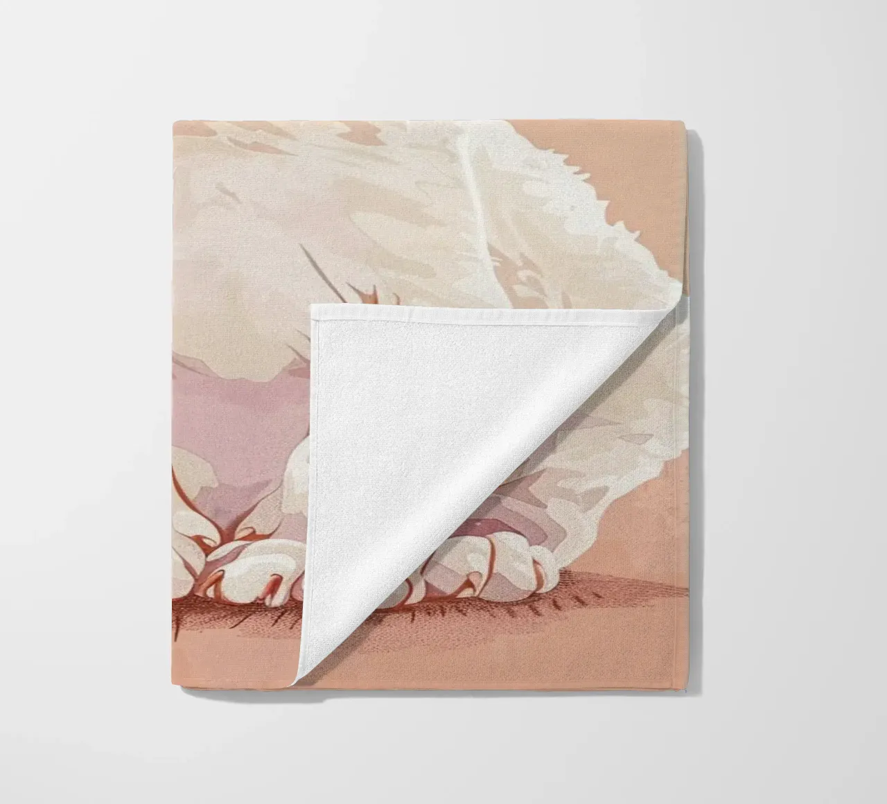 Gattino Devon Rex bianco con occhi blu telo mare da DesignDoodle
