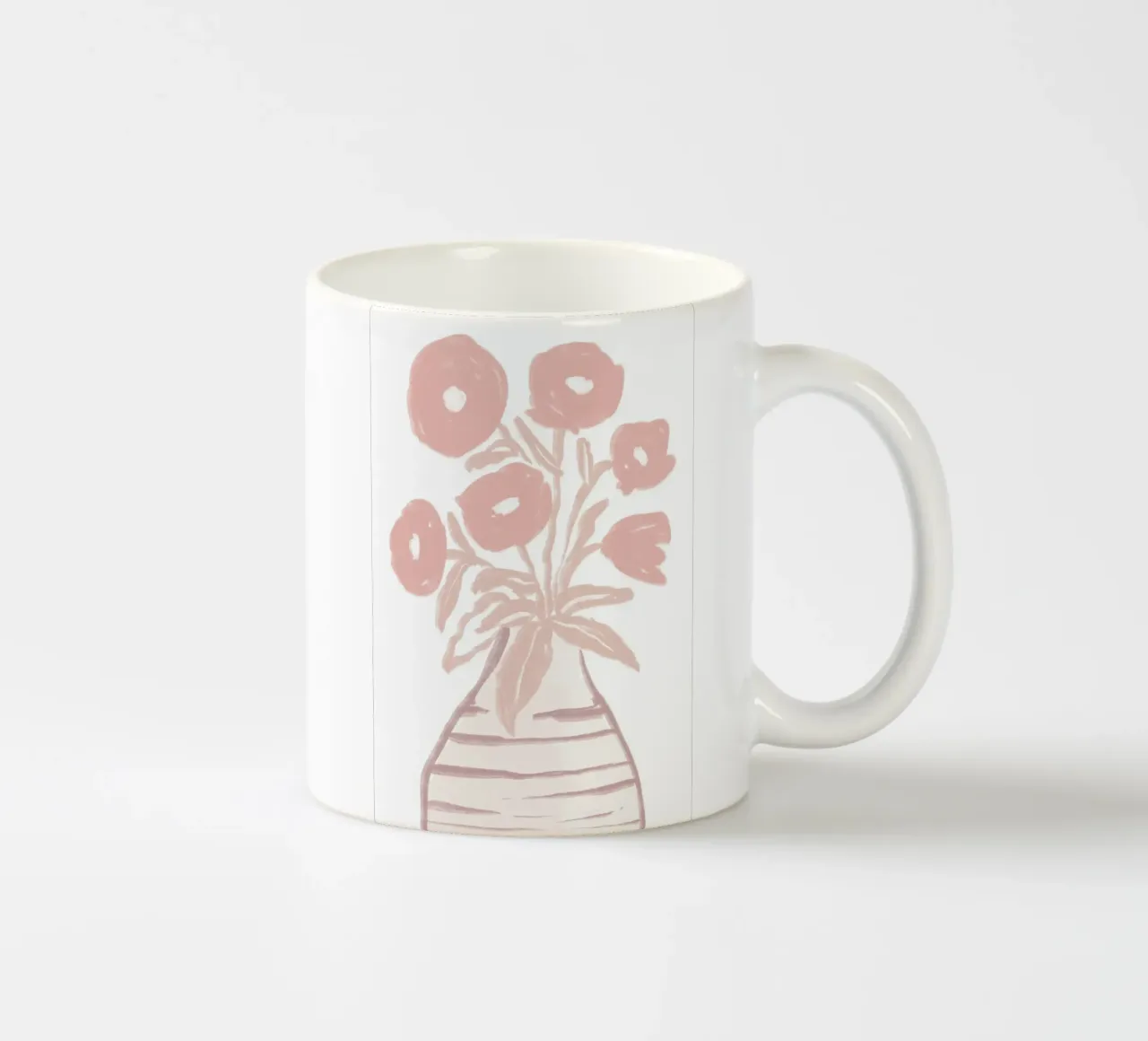 Vaso floreale astratto Blush tazza in ceramica da Melloi Art Print