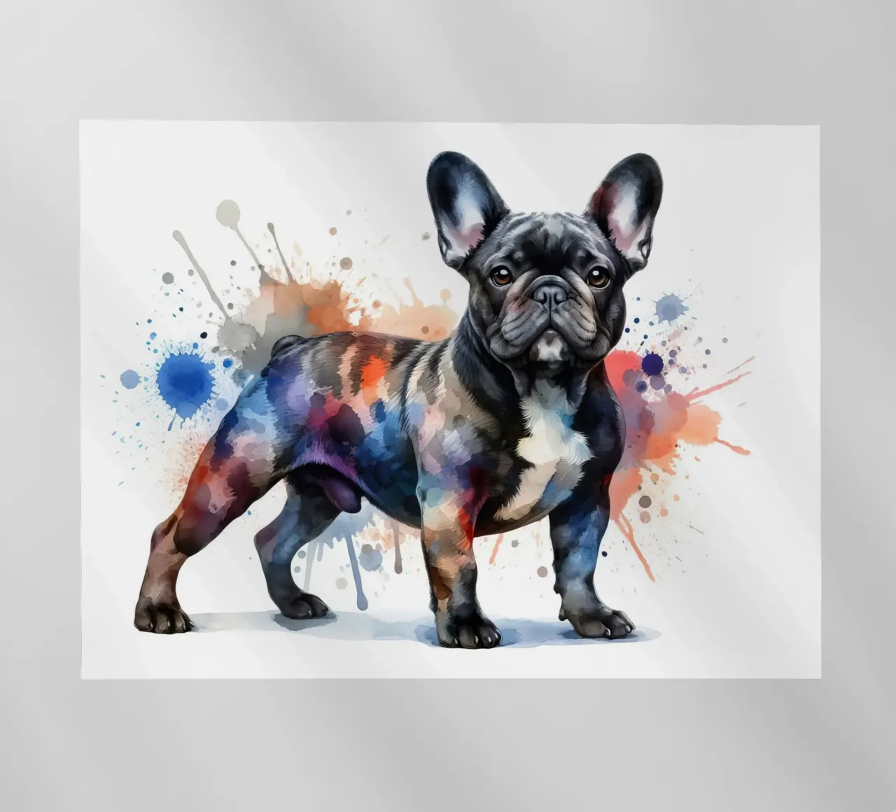 Ritratto di bulldog francese ad acquerello pellicola backlit da 🥝 KIWI STORE