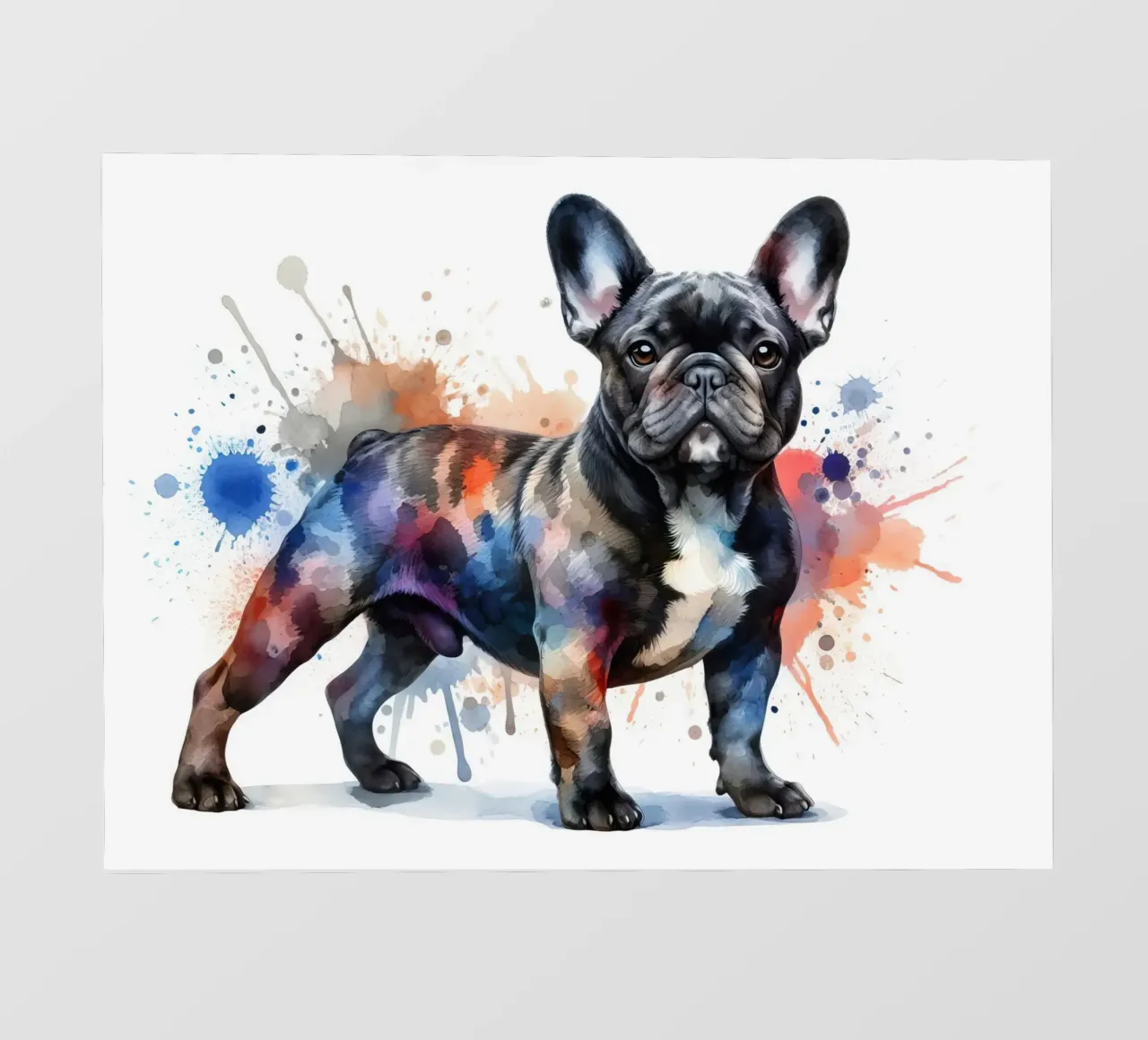 Ritratto di bulldog francese ad acquerello telo in pvc da 🥝 KIWI STORE