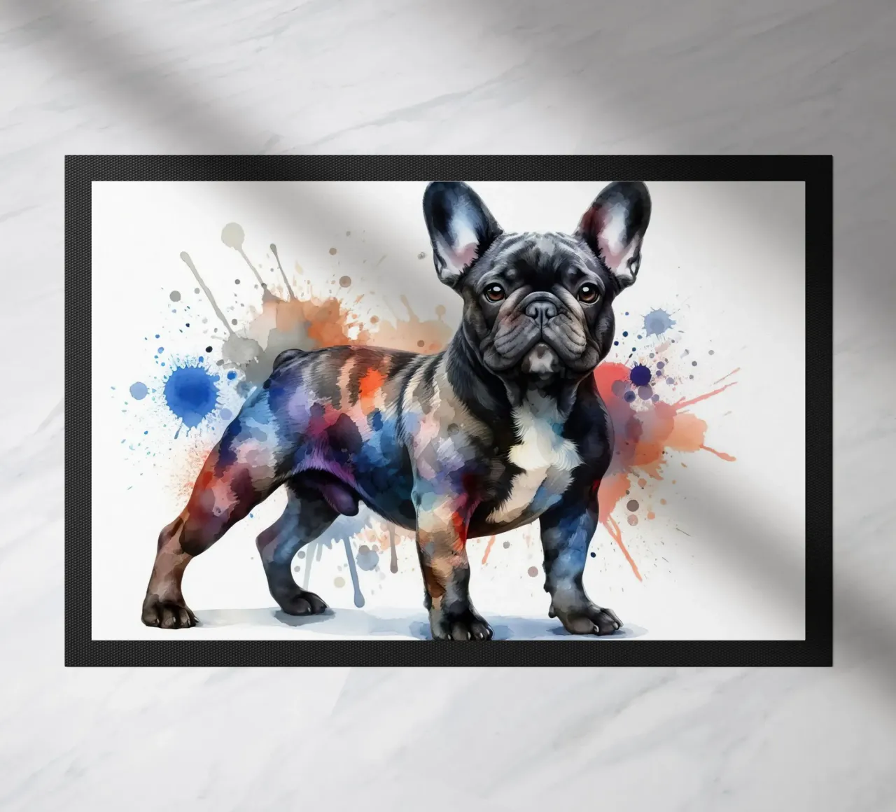 Ritratto di bulldog francese ad acquerello zerbino da 🥝 KIWI STORE