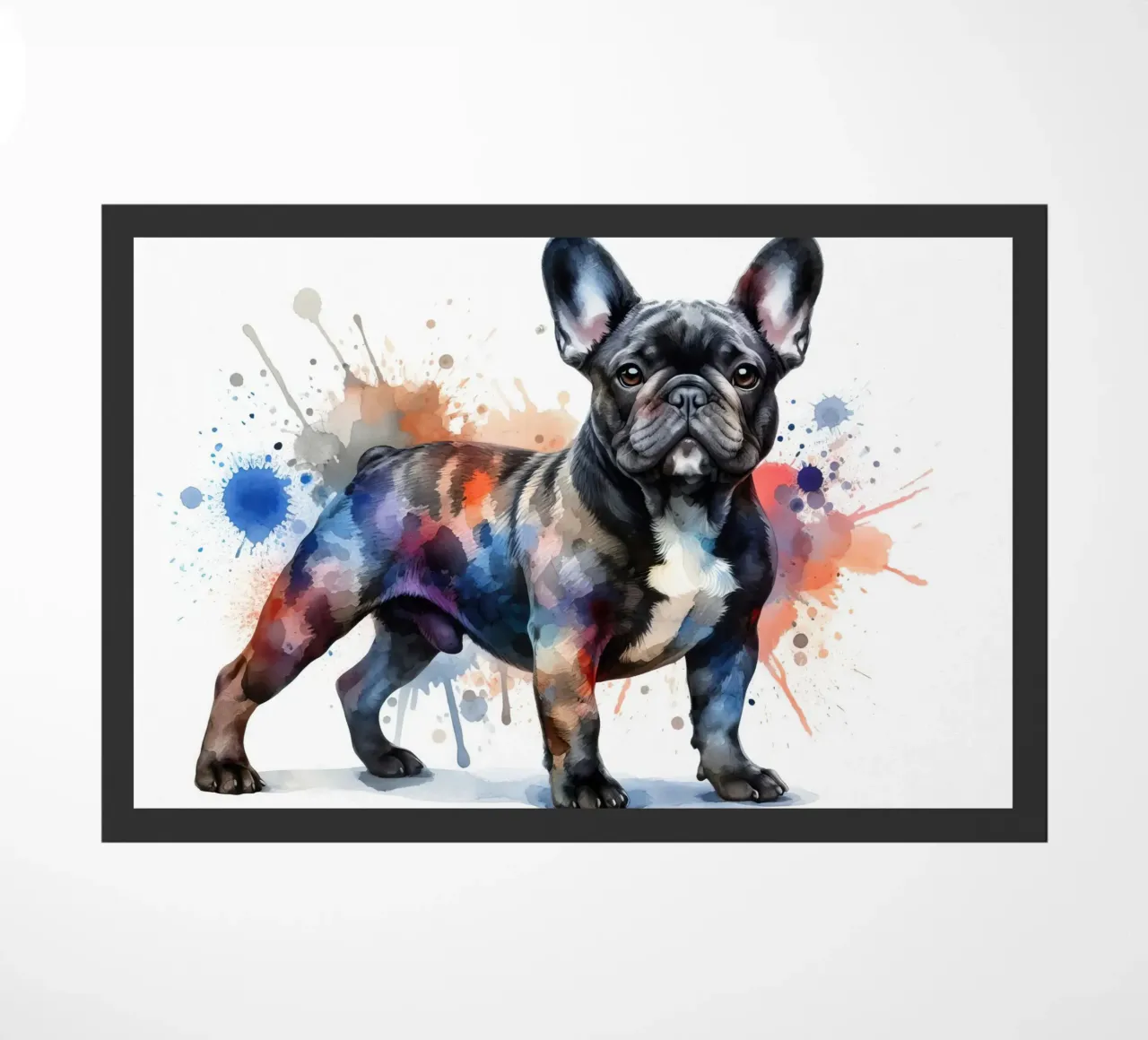 Ritratto di bulldog francese ad acquerello zerbino da 🥝 KIWI STORE