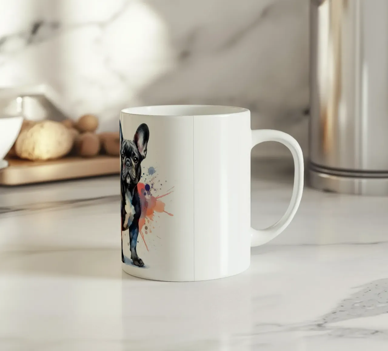 Ritratto di bulldog francese ad acquerello tazza in ceramica da 🥝 KIWI STORE