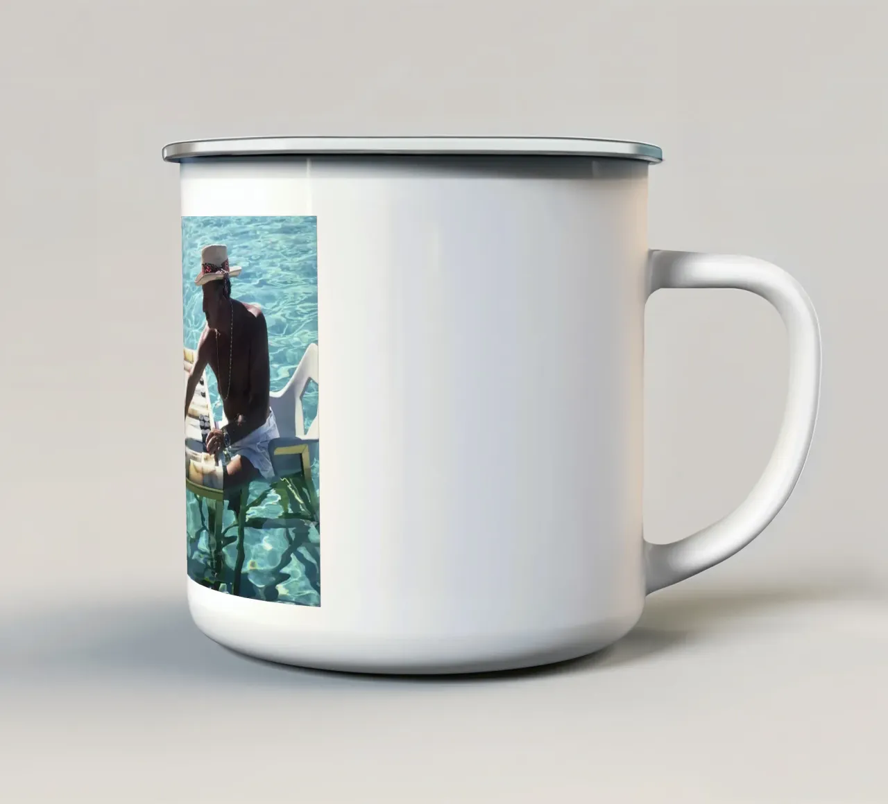 Mantenere la calma tazza in smalto da Jordan shop