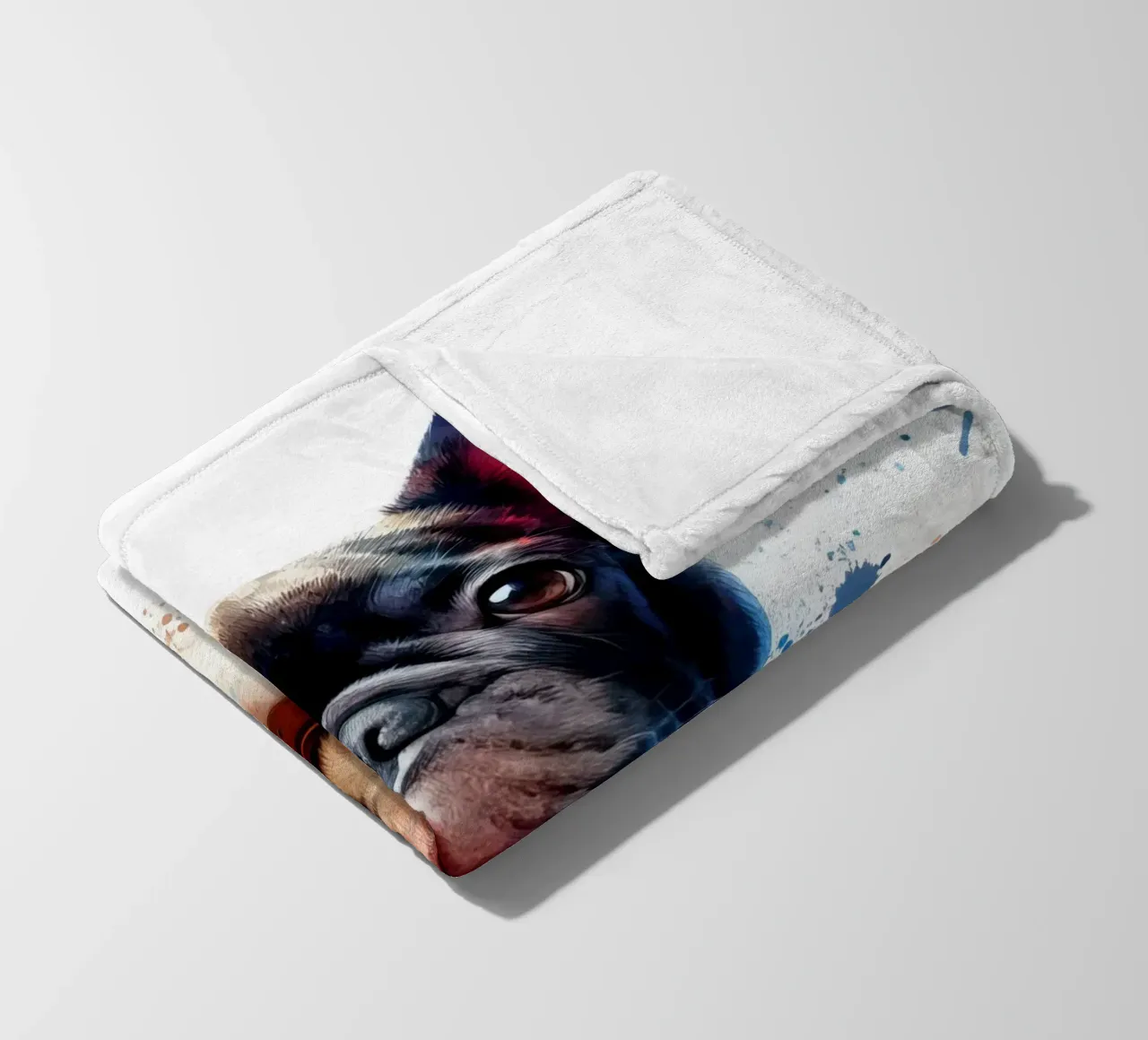 Ritratto di bulldog francese ad acquerello coperta in pile da 🥝 KIWI STORE