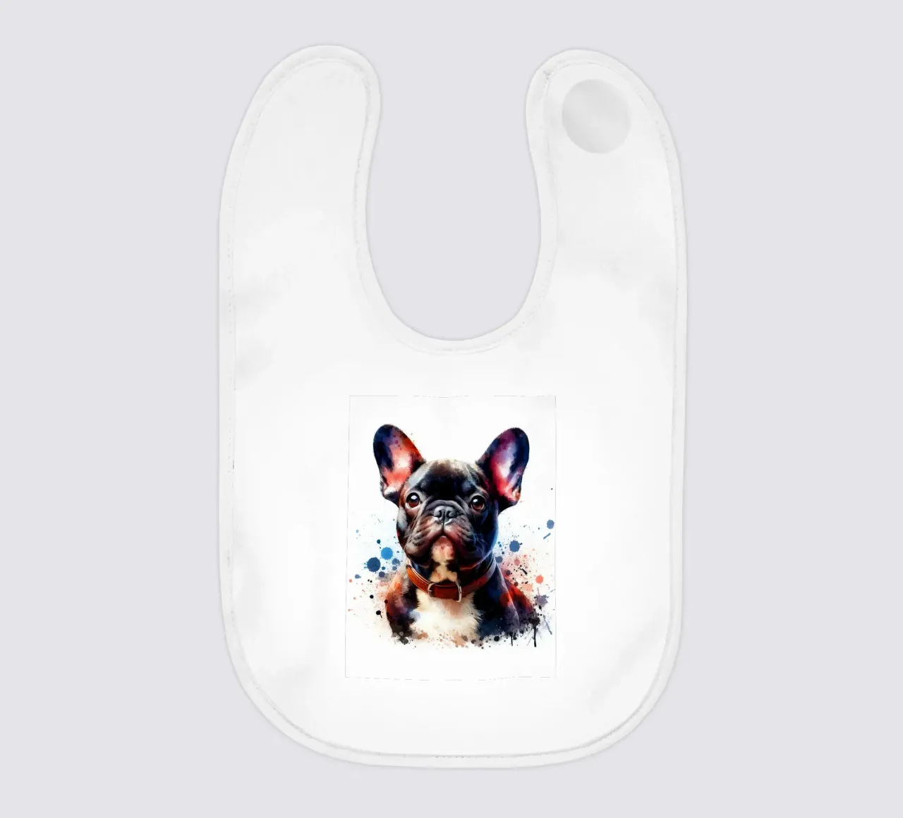 Ritratto di bulldog francese ad acquerello bavaglino da 🥝 KIWI STORE
