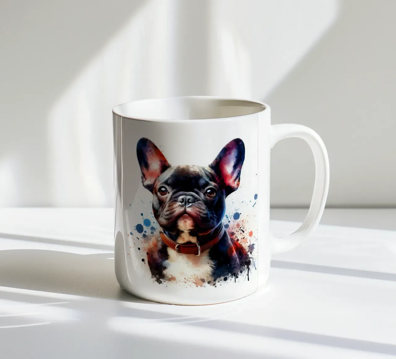Ritratto di bulldog francese ad acquerello tazza in ceramica da 🥝 KIWI STORE