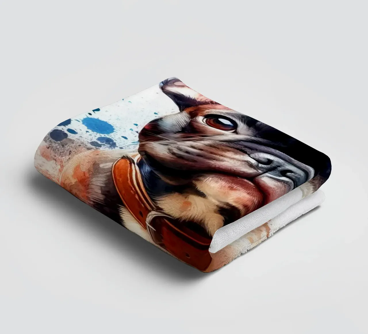 Ritratto di bulldog francese ad acquerello asciugamano da bagno da 🥝 KIWI STORE