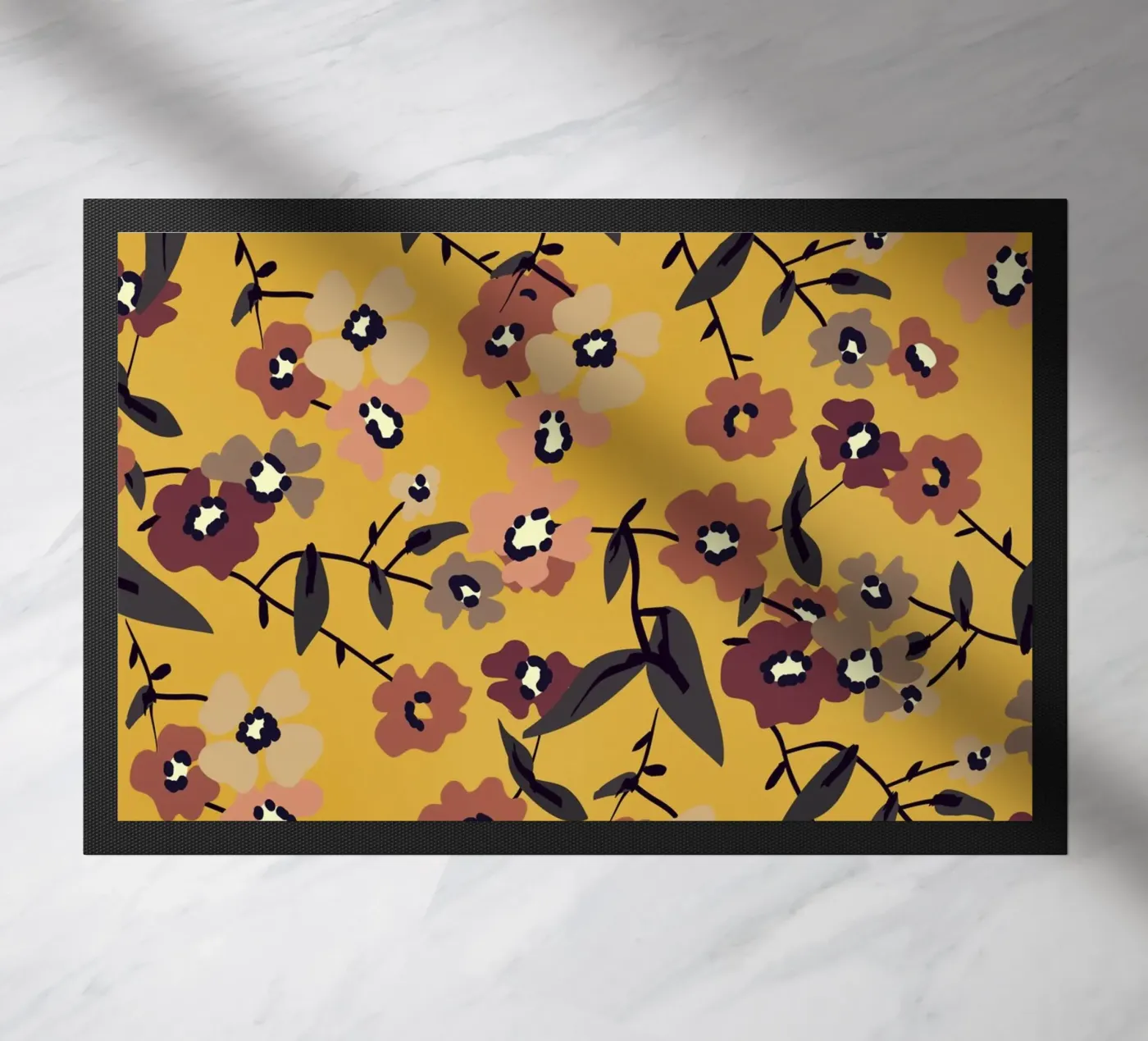 Warm Floral Pattern doormat by ThingDesign
