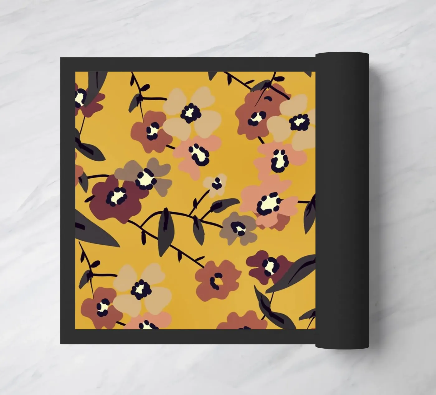 Warm Floral Pattern doormat by ThingDesign