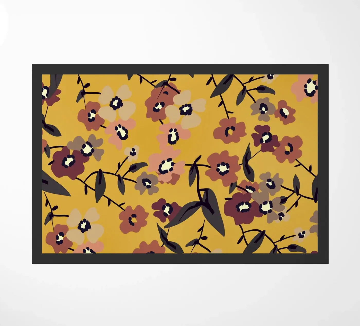 Warm Floral Pattern doormat by ThingDesign