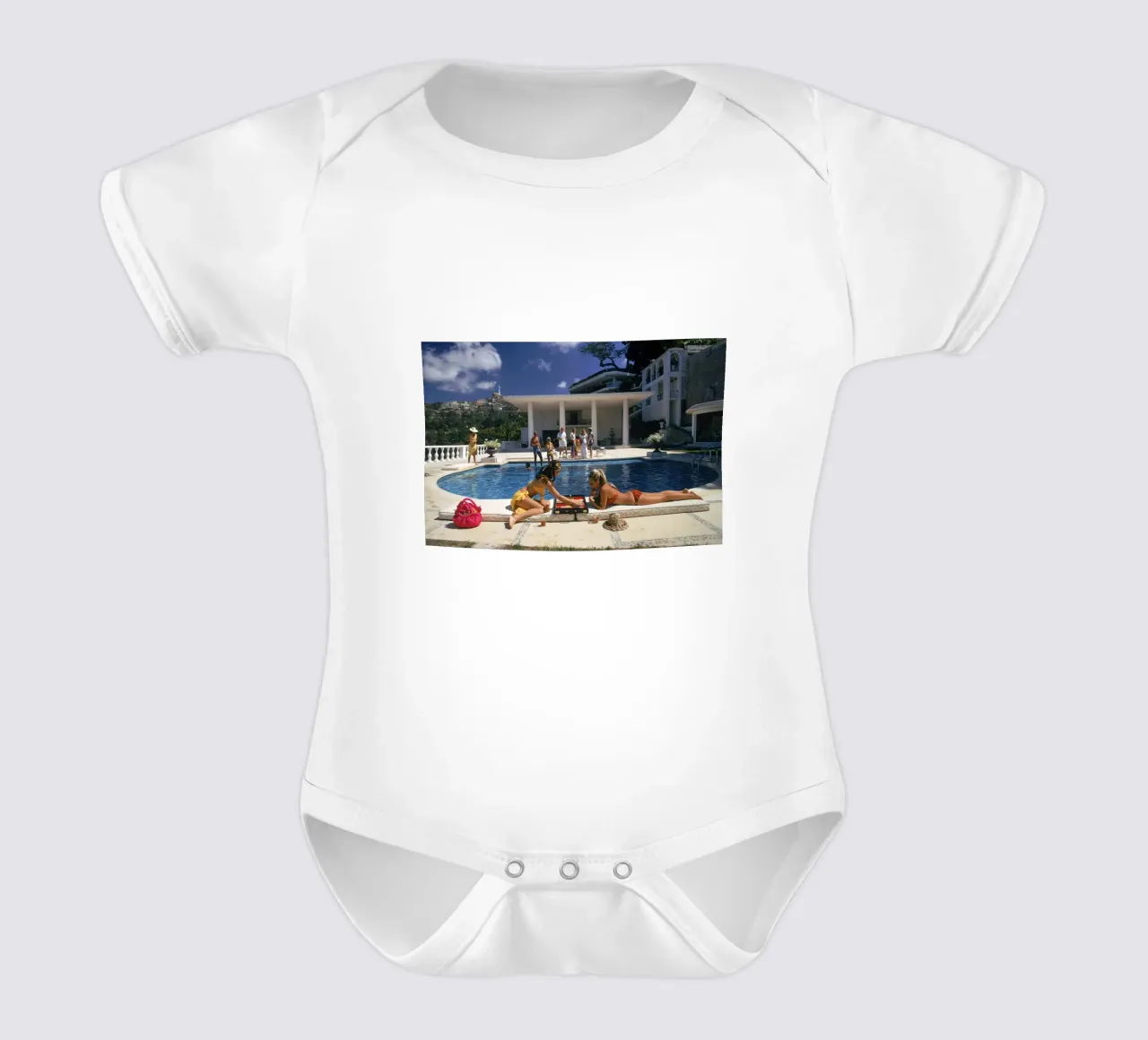 Backgammon am Pool Kurzarm Babybody von Jordan shop