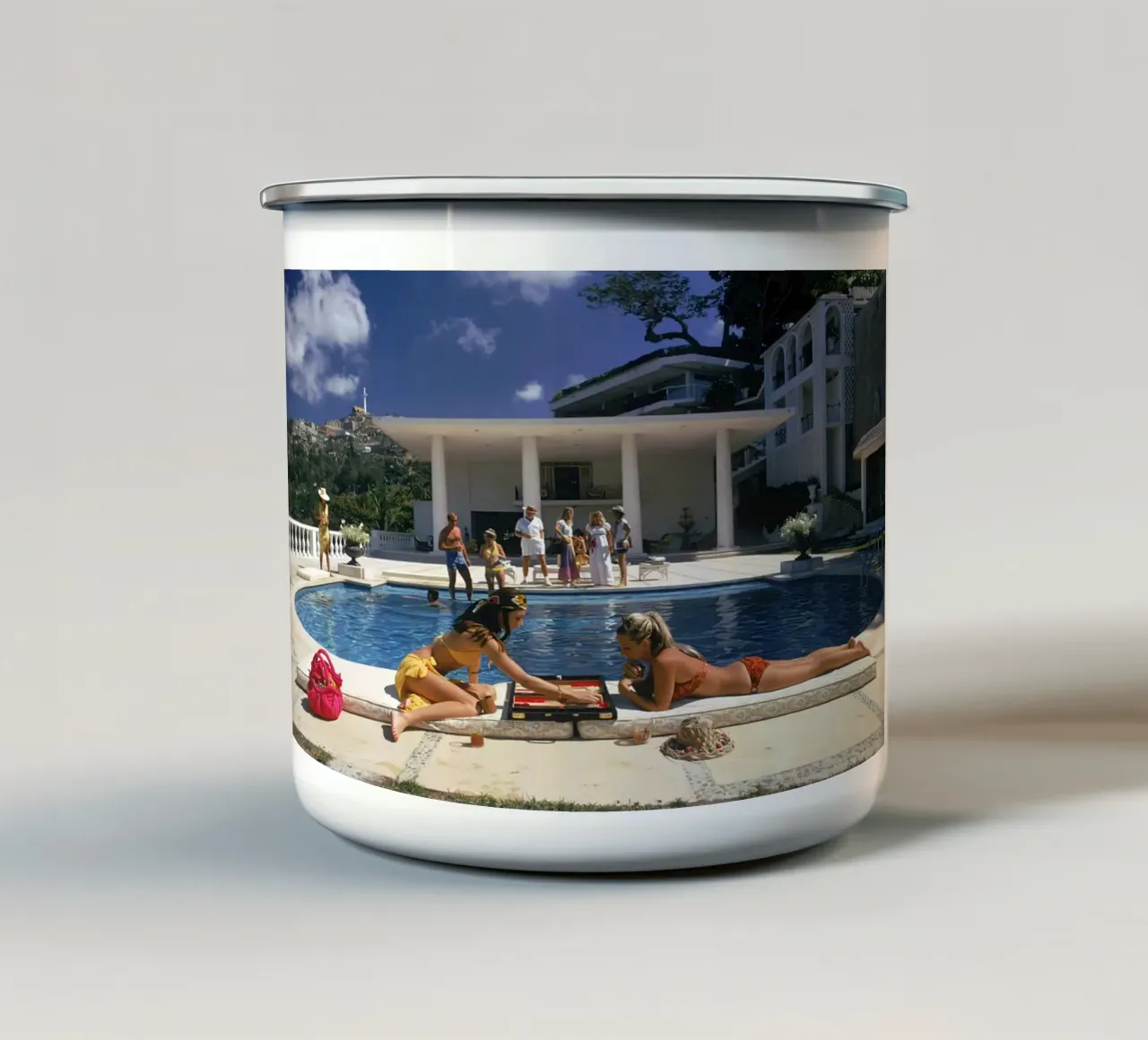 Backgammon a bordo piscina tazza in smalto da Jordan shop