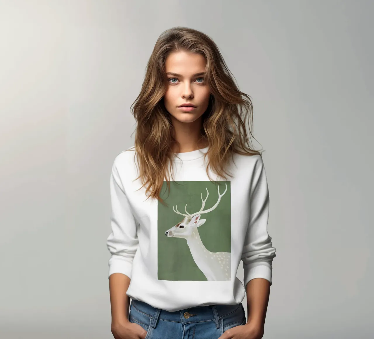 Cervo bianco I felpa da ThingDesign