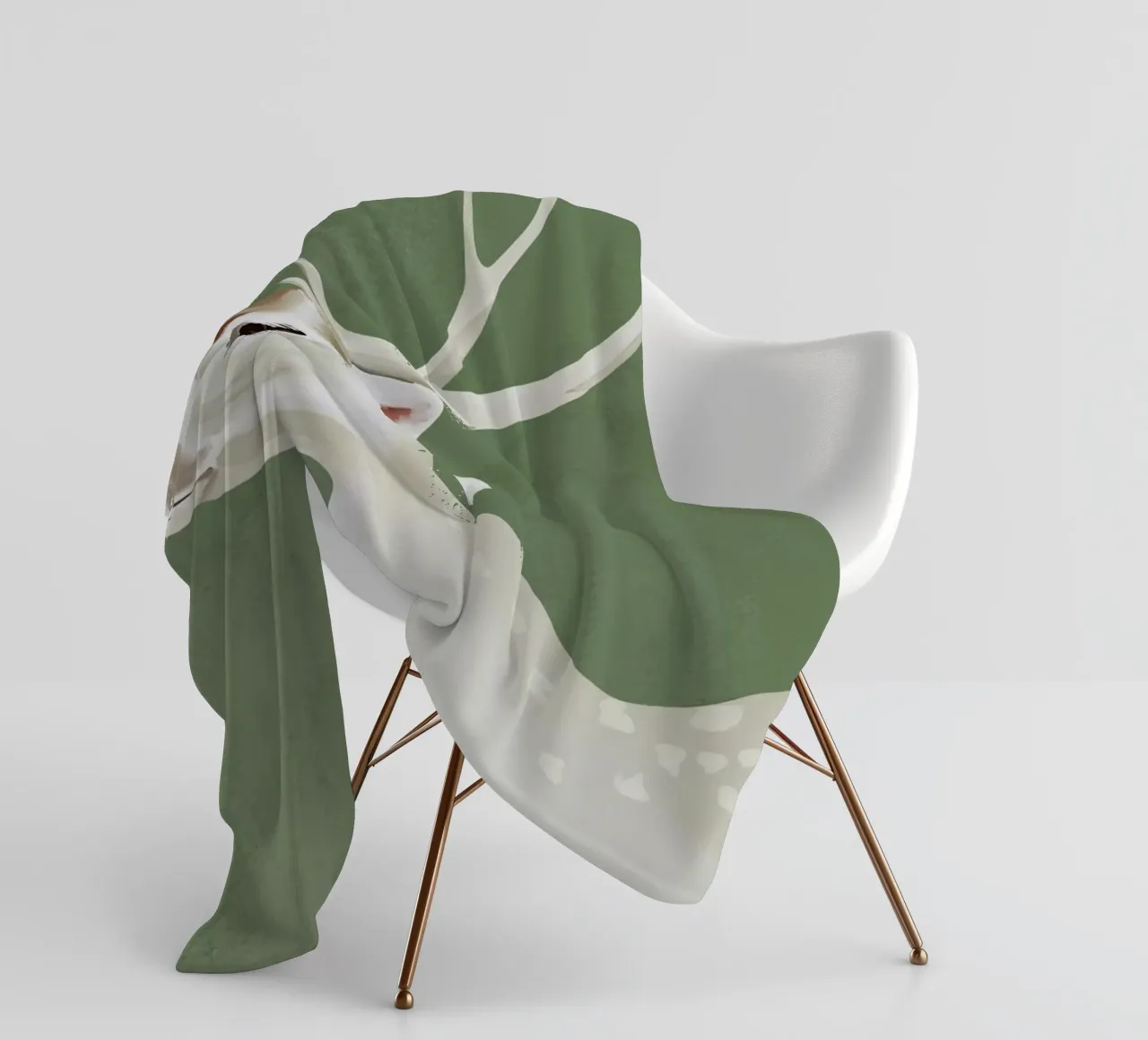 Cervo bianco I coperta in pile da ThingDesign