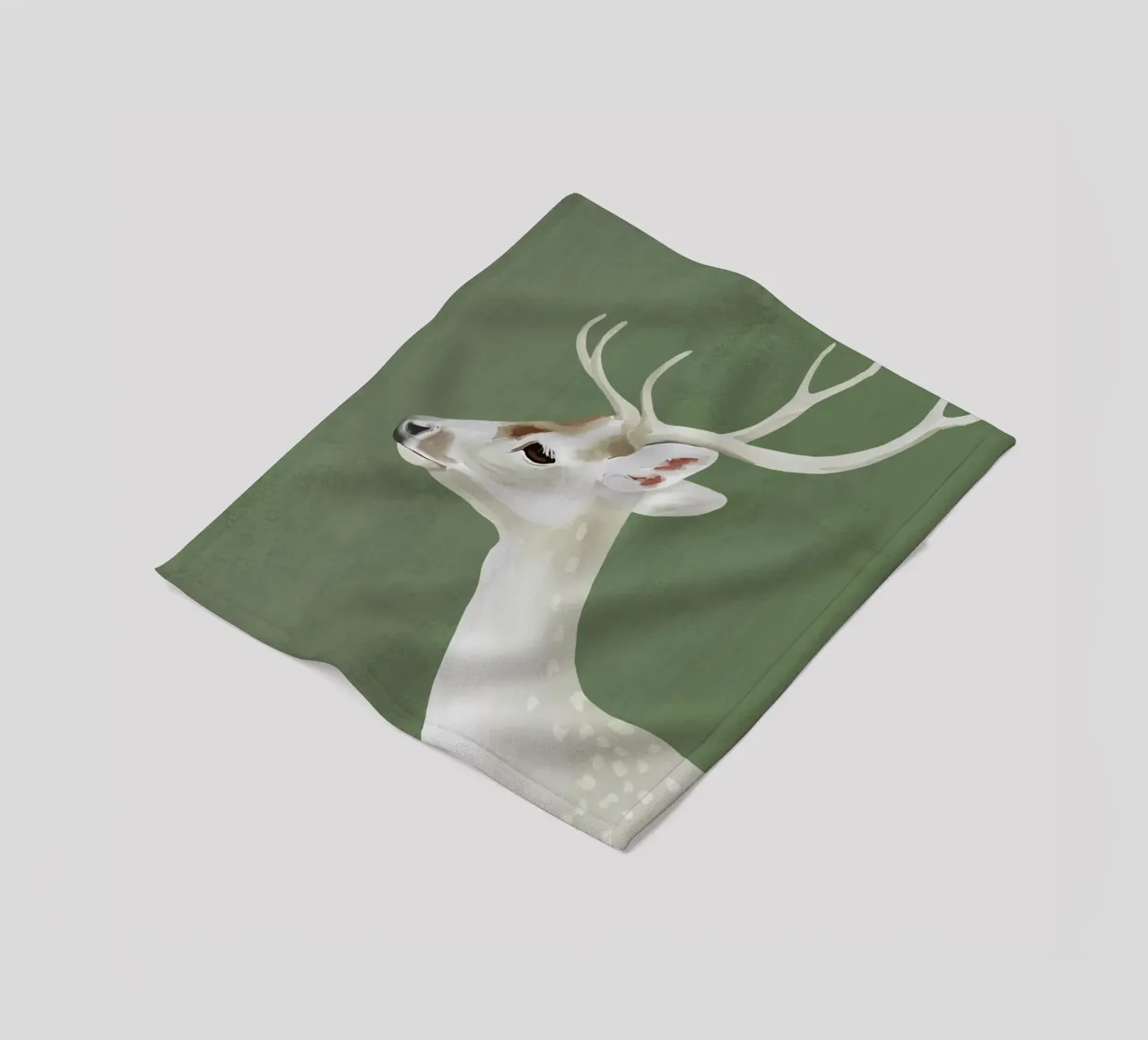 Cervo bianco I coperta in pile da ThingDesign