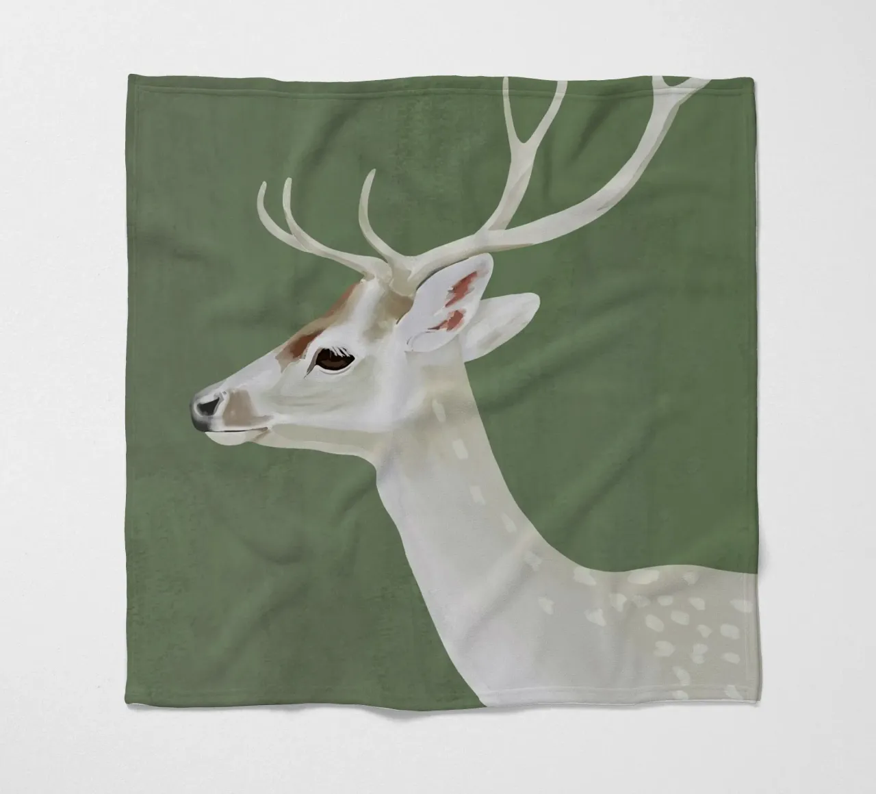 Cervo bianco I coperta in pile da ThingDesign