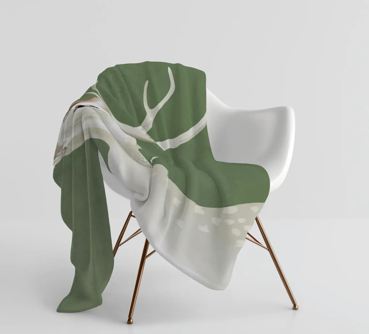 Cervo bianco I coperta in pile da ThingDesign