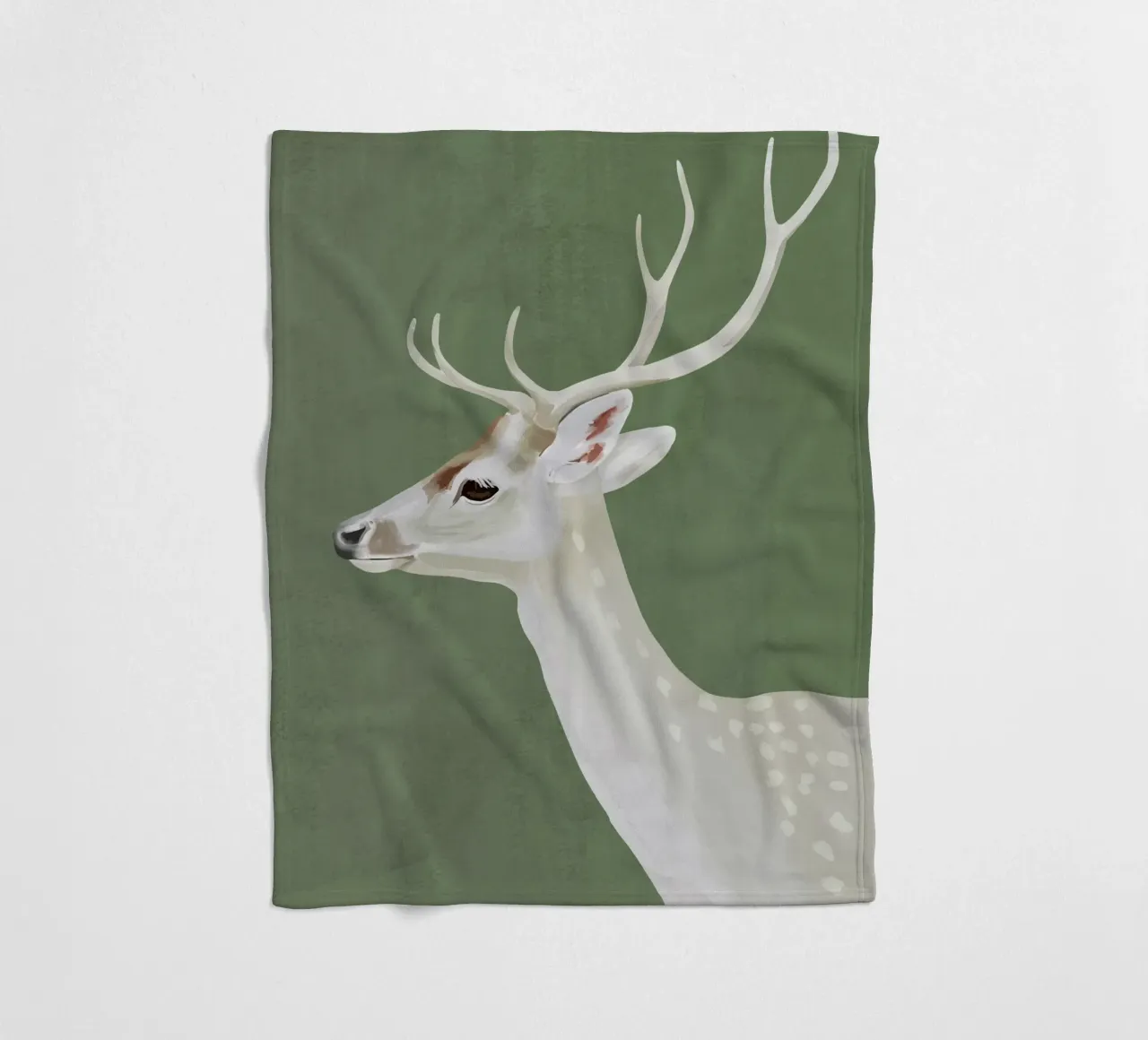 Cervo bianco I coperta in pile da ThingDesign
