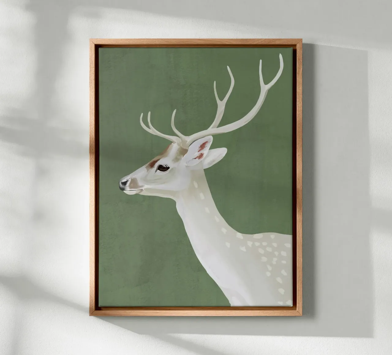 Cervo bianco I tela con Cornice a cassetta da ThingDesign