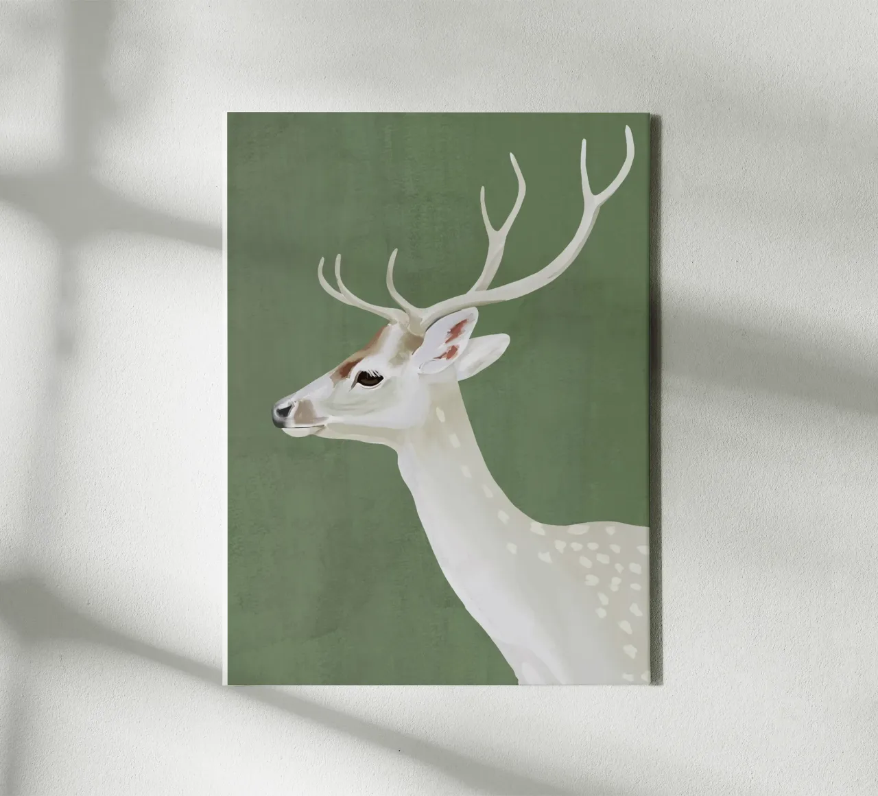 Cervo bianco I tela con Cornice a cassetta da ThingDesign