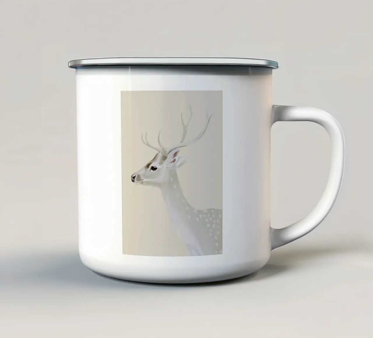 Cervo bianco II tazza in smalto da ThingDesign