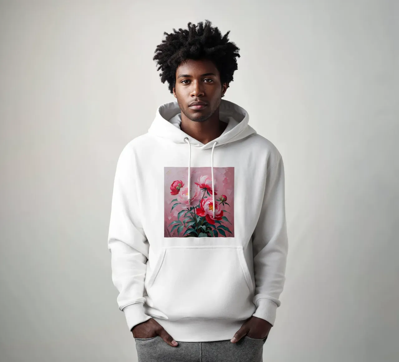 Rose Flower Painting felpa con cappuccio da Jeff Studio