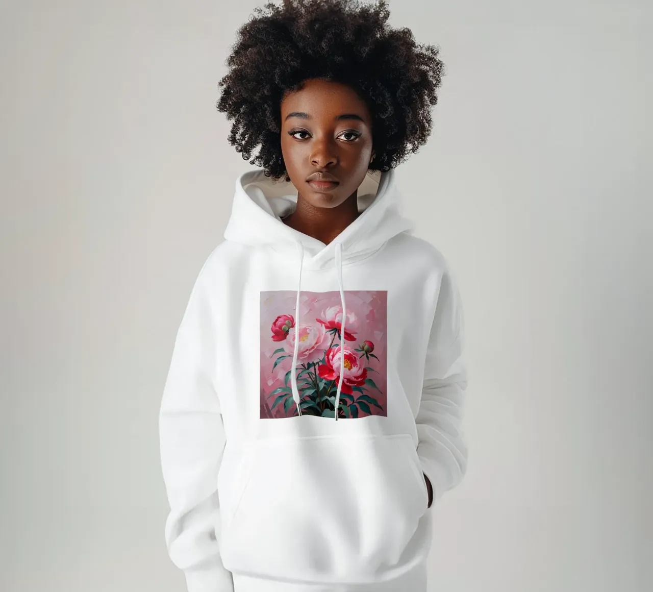 Rose Flower Painting felpa con cappuccio da Jeff Studio